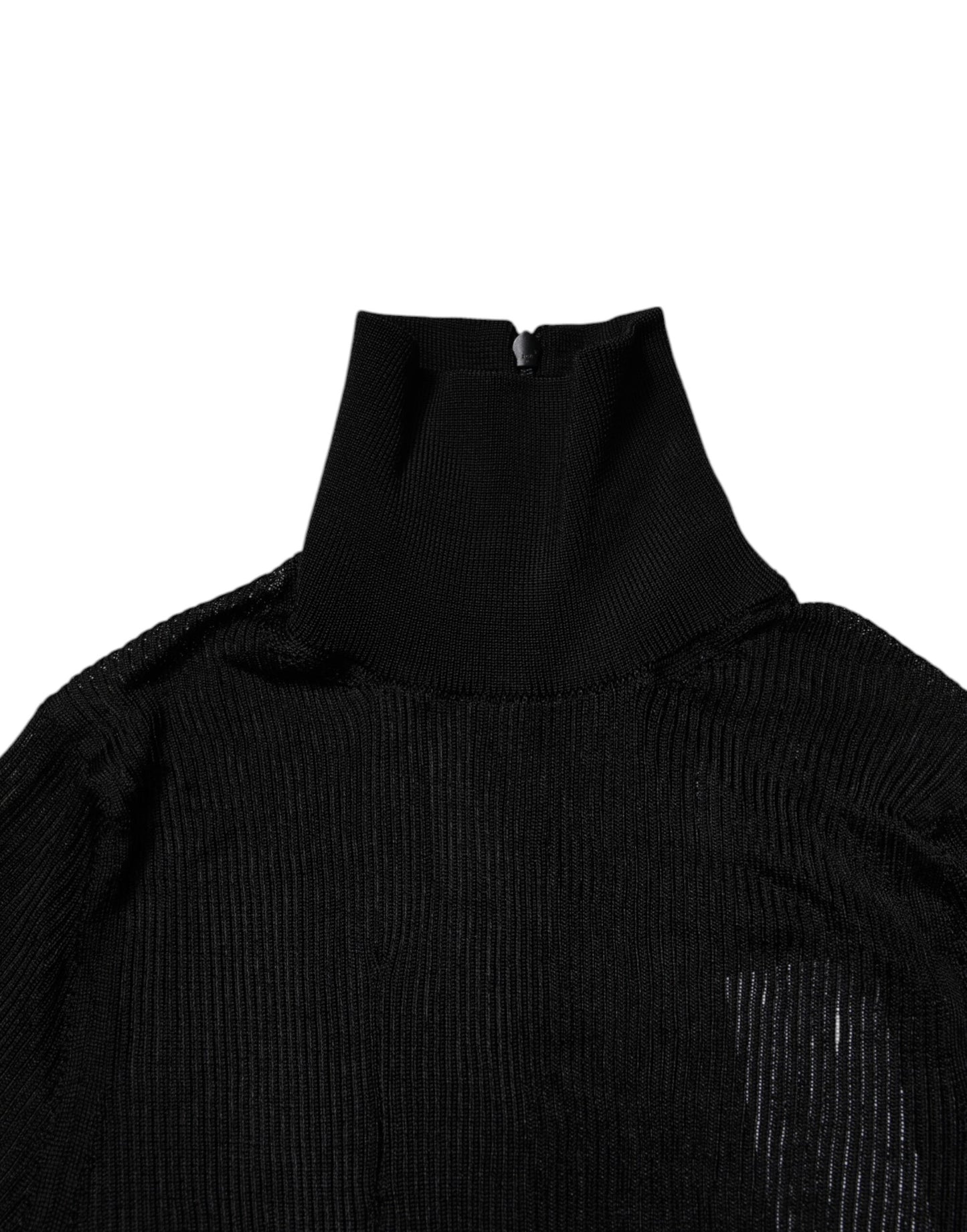Dolce & Gabbana Haut slim à col roulé et manches longues en tricot noir