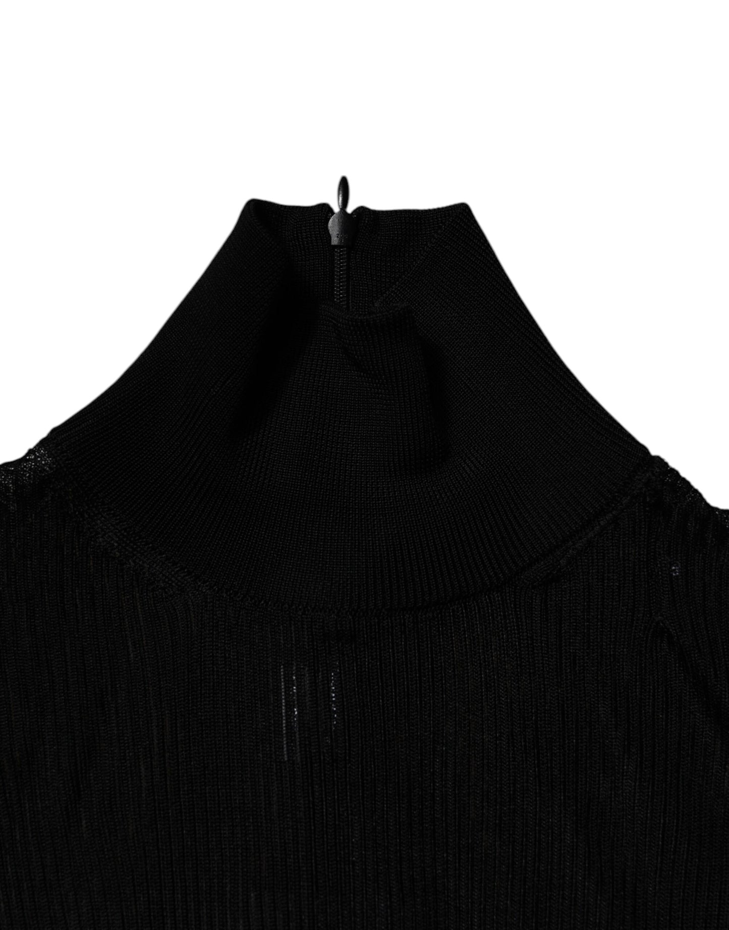 Dolce & Gabbana Haut slim à col roulé et manches longues en tricot noir