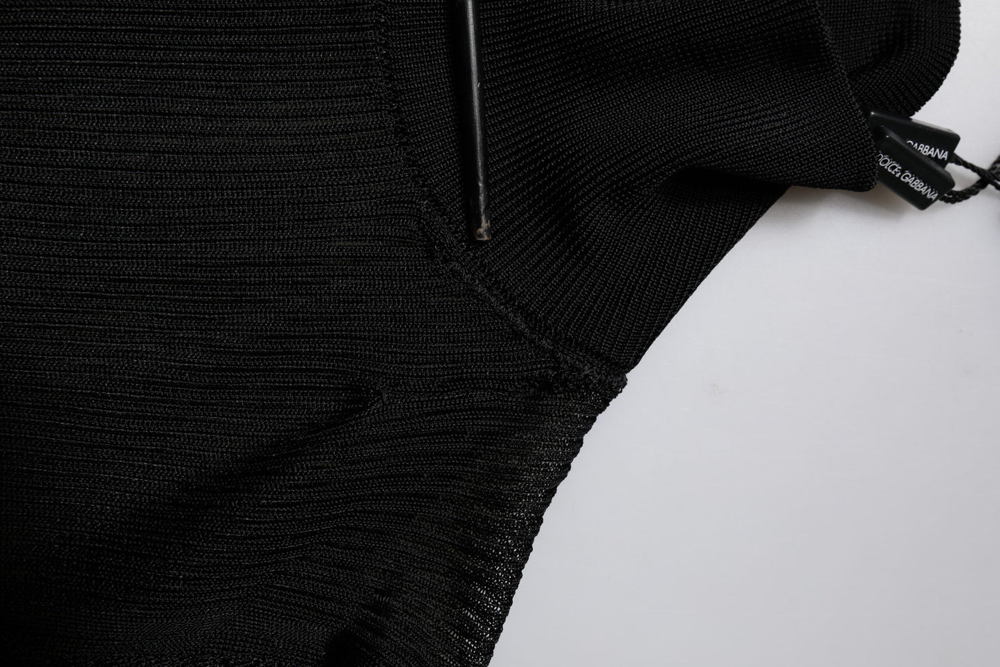 Dolce & Gabbana Haut slim à col roulé et manches longues en tricot noir