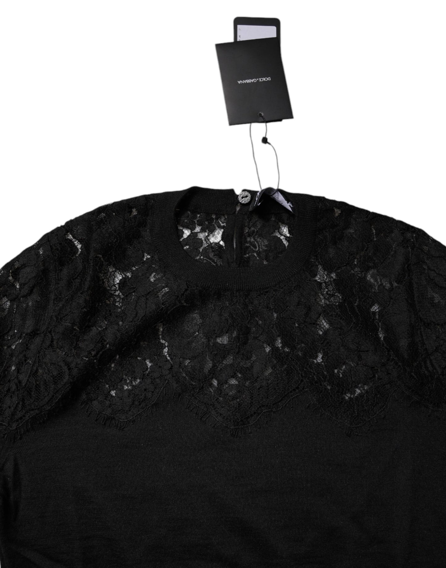 Dolce & Gabbana Black Floral Lace Long Sleeves Blouse Top by Dolce & Gabbana