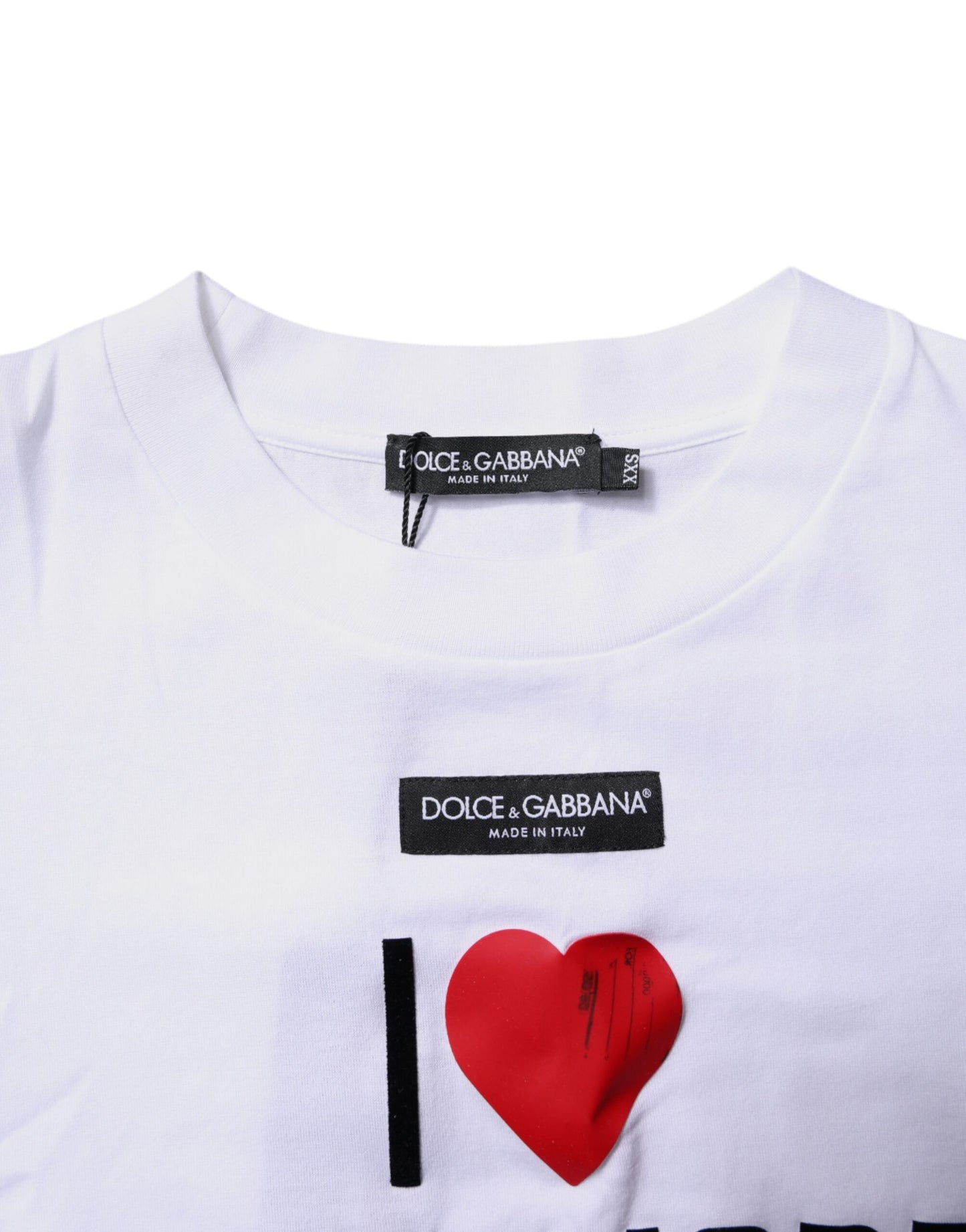 T-shirt col rond imprimé blanc en coton Dolce & Gabbana