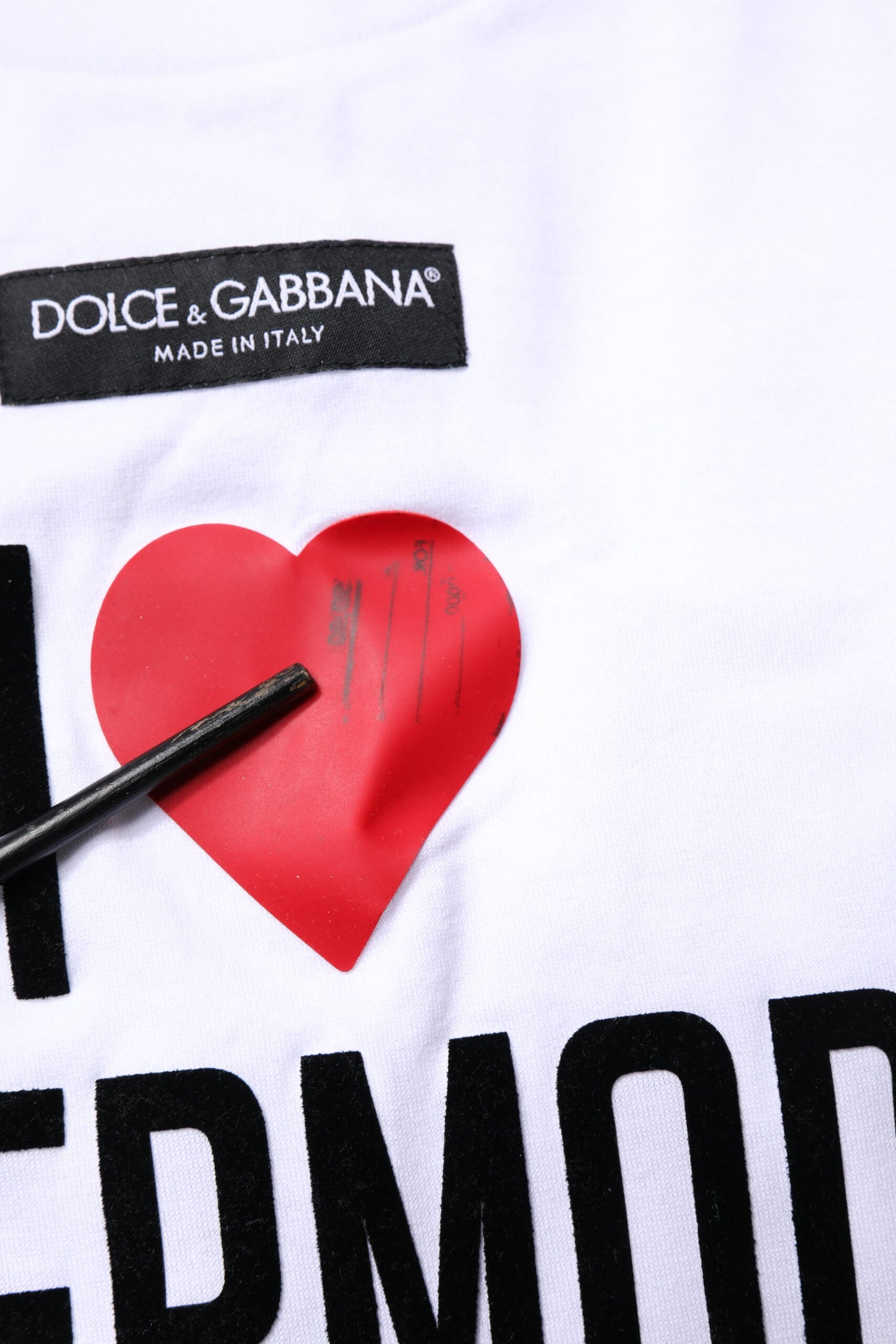 T-shirt col rond imprimé blanc en coton Dolce & Gabbana