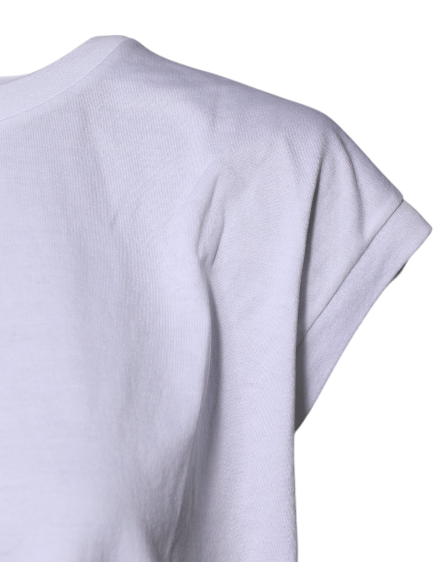 Débardeur col rond sans manches en coton blanc Dolce & Gabbana