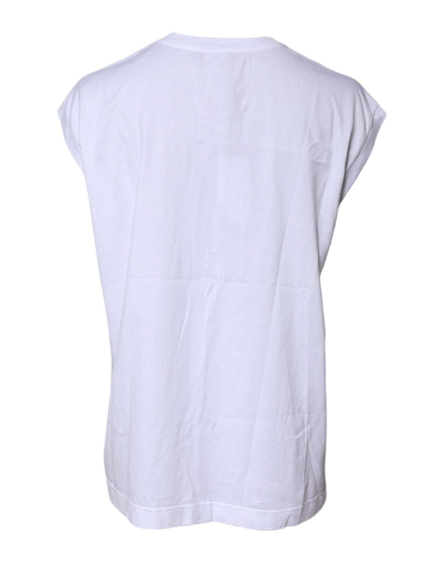 Débardeur col rond sans manches en coton blanc Dolce & Gabbana