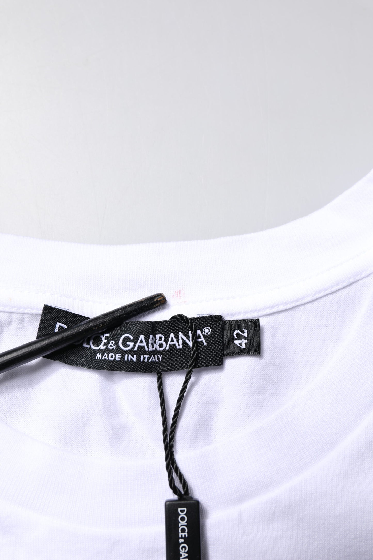 Débardeur col rond sans manches en coton blanc Dolce & Gabbana