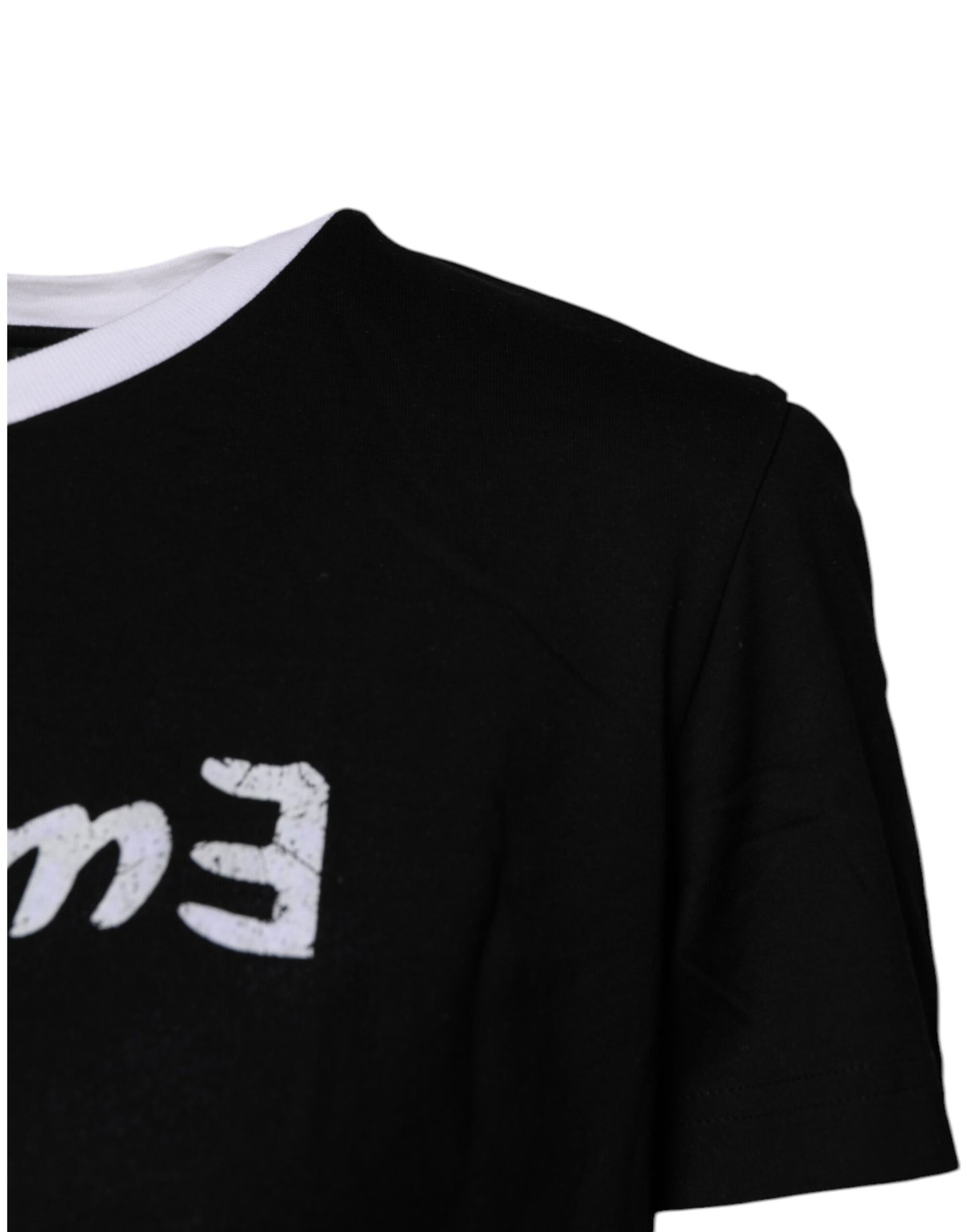 T-shirt en coton noir à col rond imprimé Dolce & Gabbana