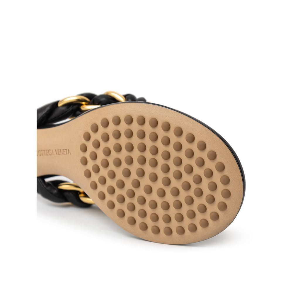 Bottega Veneta Black Leather Flip Flop Sandal