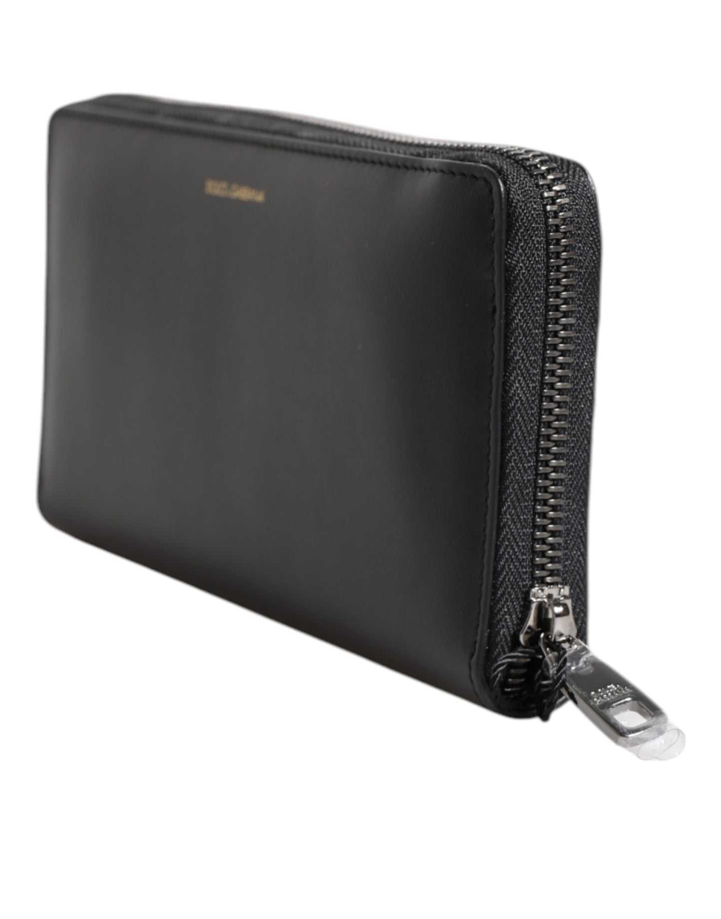 Portefeuille continental Dolce & Gabbana en cuir exotique noir et bleu gaufré