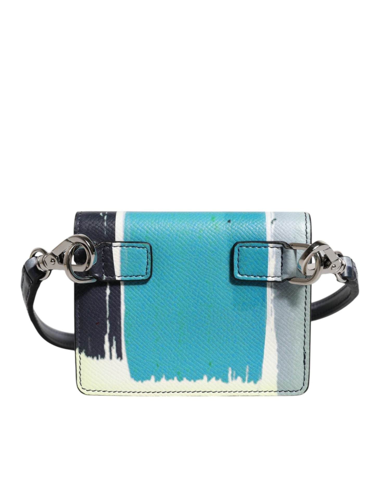 Portefeuille porte-cartes à deux volets en cuir multicolore Dolce & Gabbana avec logo DG