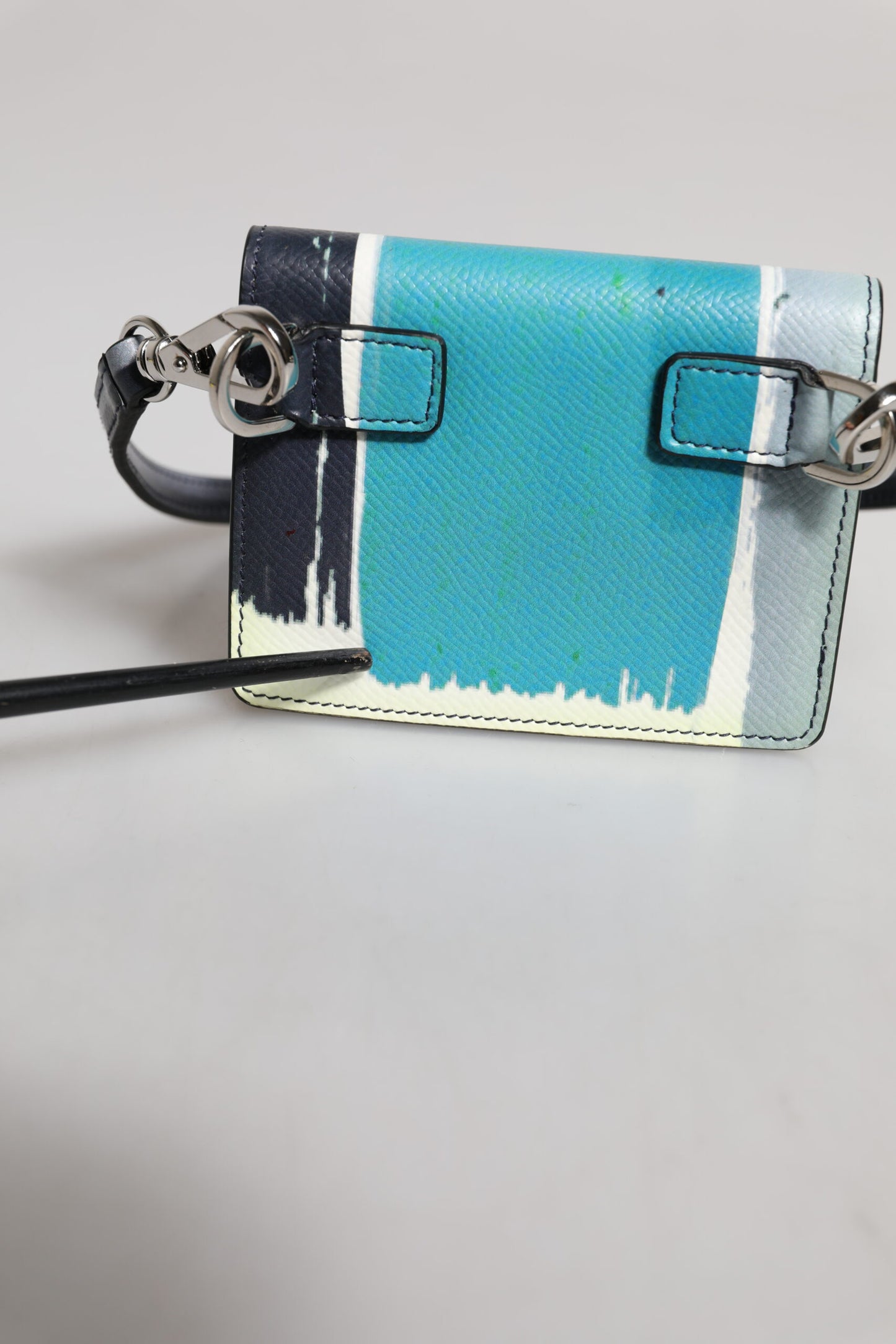 Portefeuille porte-cartes à deux volets en cuir multicolore Dolce & Gabbana avec logo DG