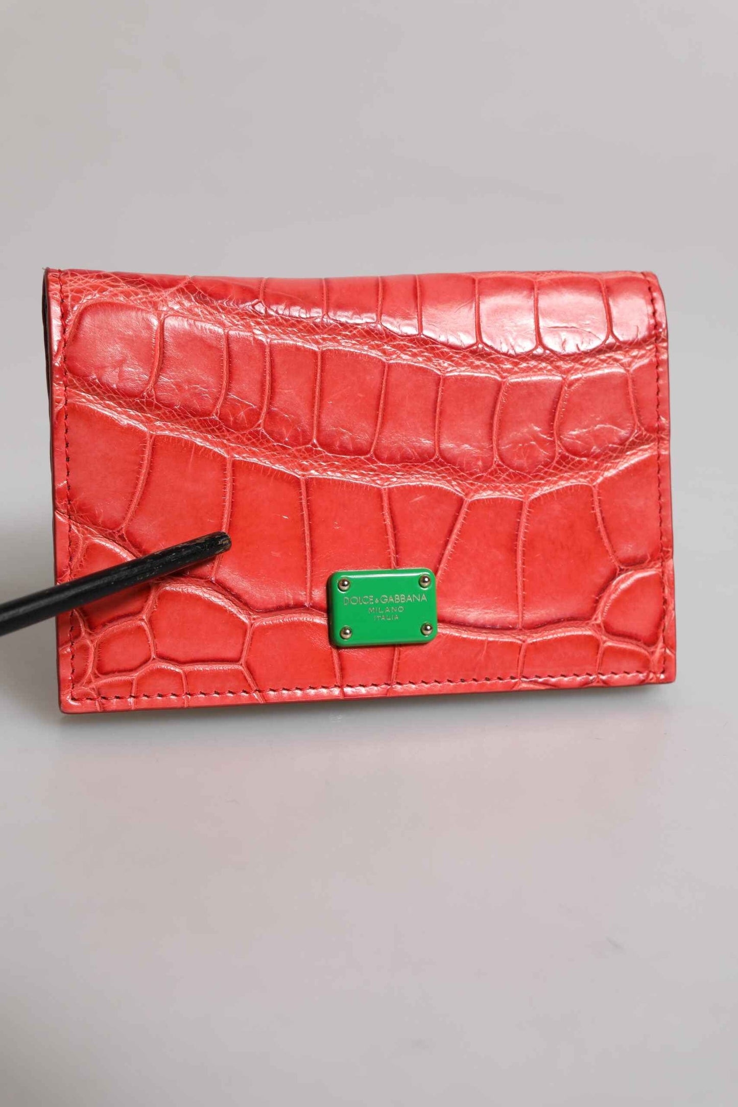 Dolce & Gabbana Kaartportemonnee Alligatorenleer - Rood by Dolce & Gabbana