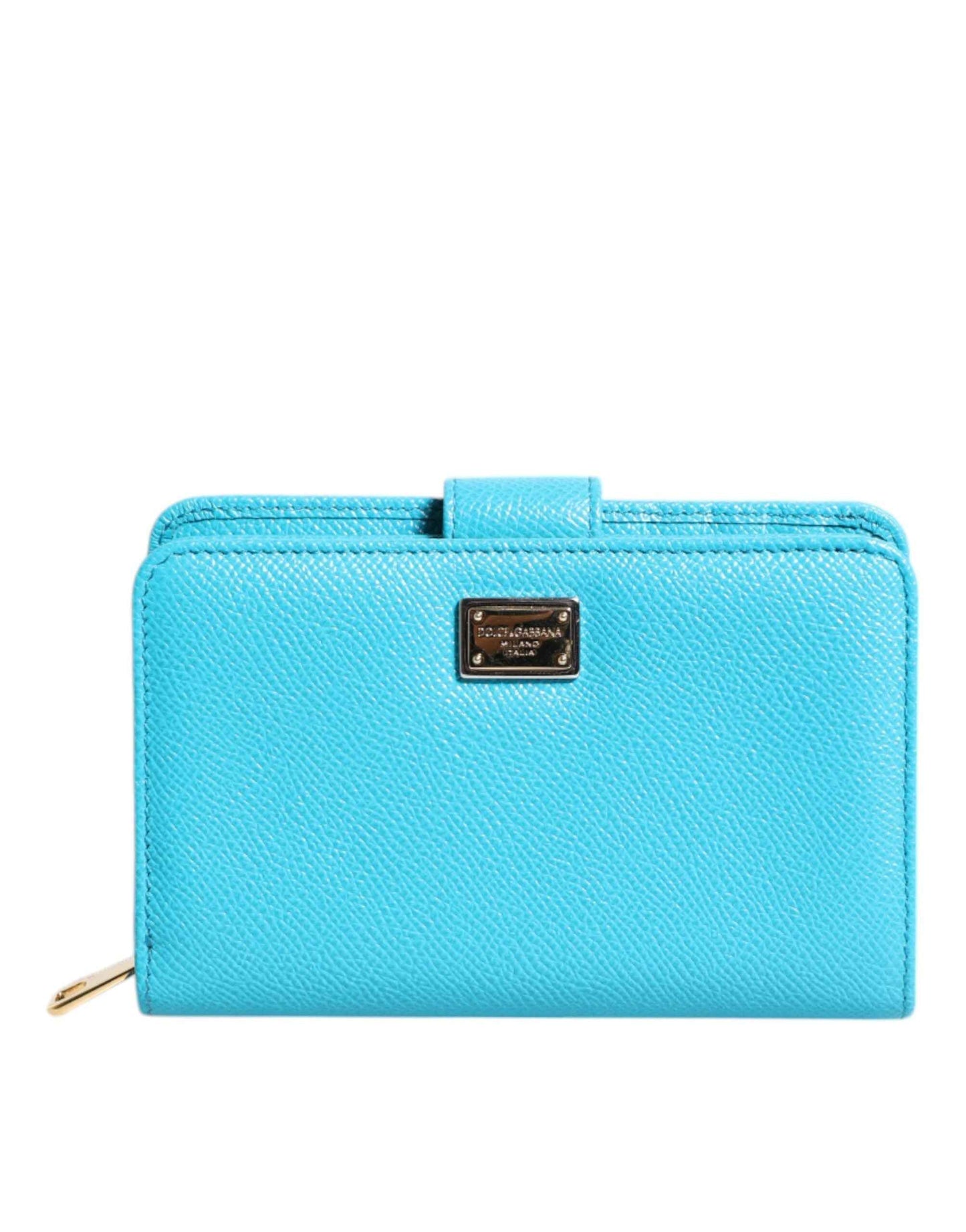 Dolce Gabbana Premium Kaarthouder Compact Leren Lichtblauw by Dolce & Gabbana