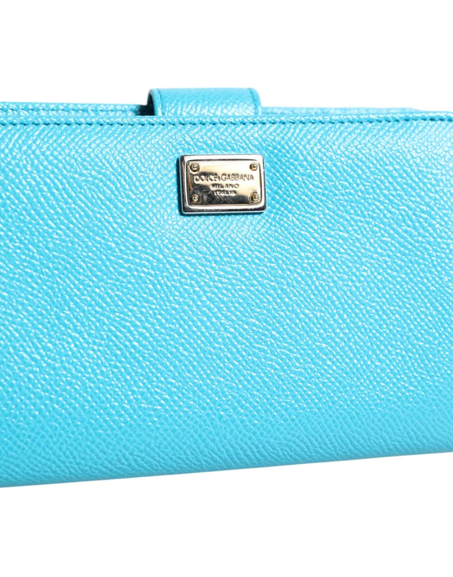 Dolce Gabbana Premium Kaarthouder Compact Leren Lichtblauw by Dolce & Gabbana