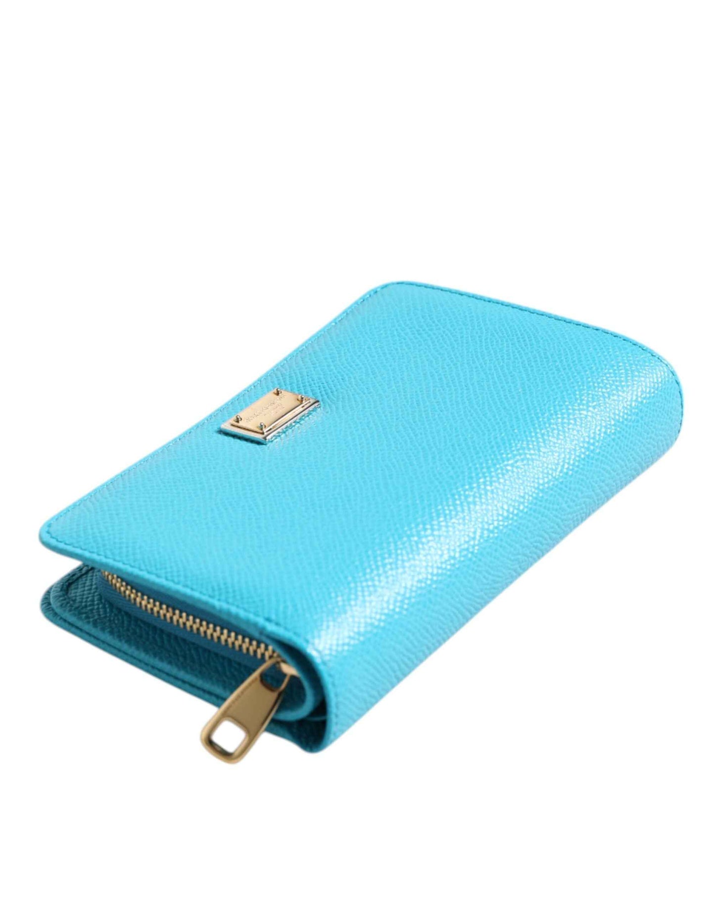 Dolce Gabbana Premium Kaarthouder Compact Leren Lichtblauw by Dolce & Gabbana