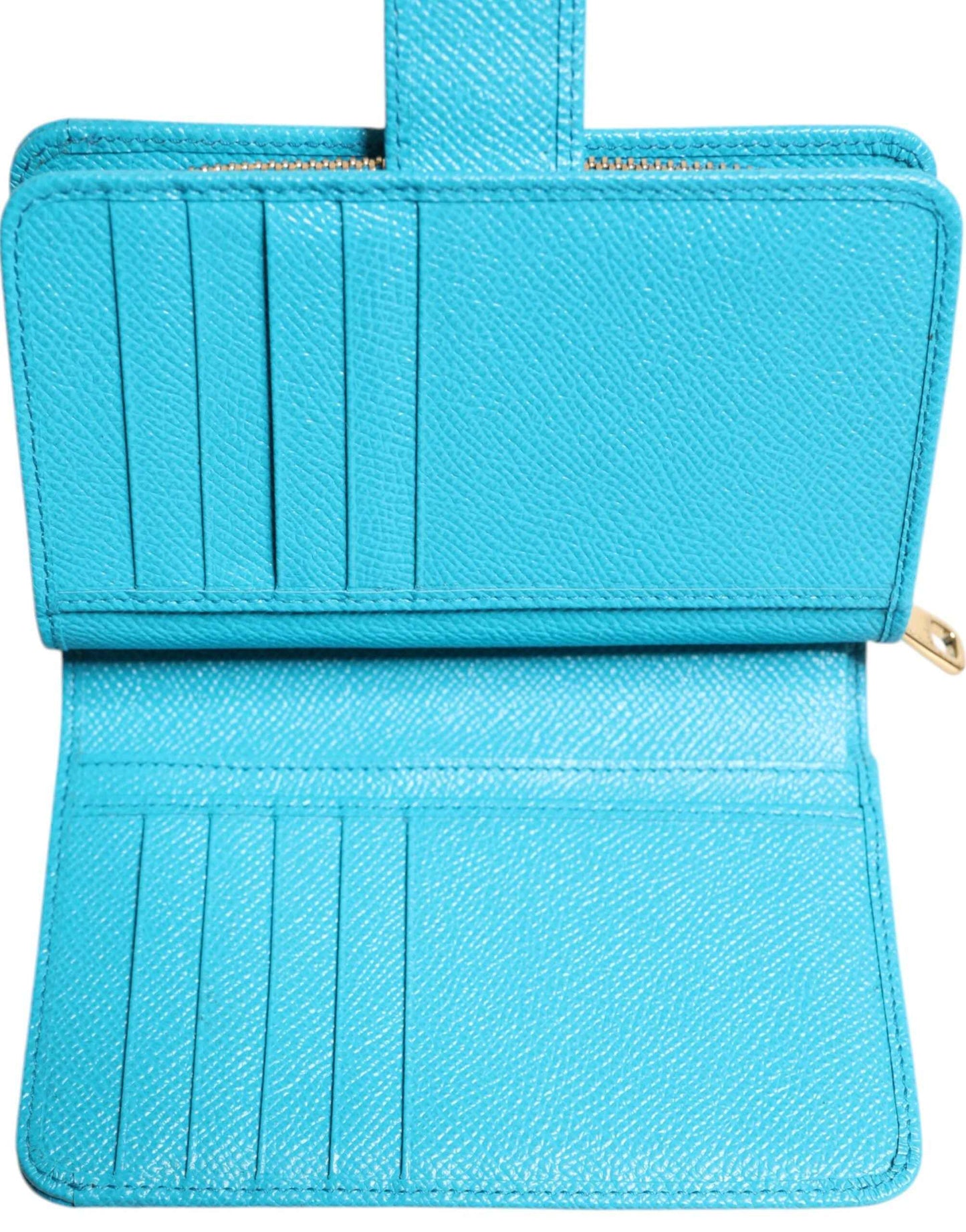 Dolce Gabbana Premium Kaarthouder Compact Leren Lichtblauw by Dolce & Gabbana