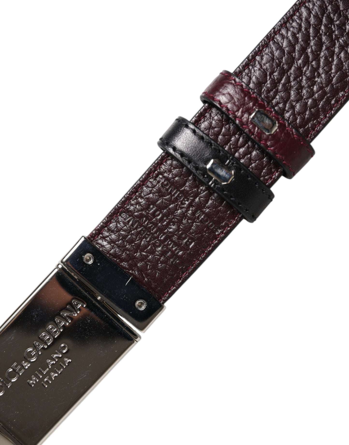 Ceinture réversible Dolce & Gabbana en cuir noir et marron avec boucle en métal