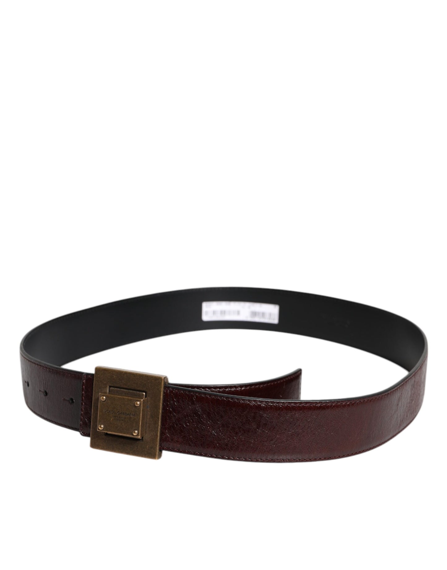 Ceinture classique Dolce & Gabbana en cuir marron avec boucle en métal doré