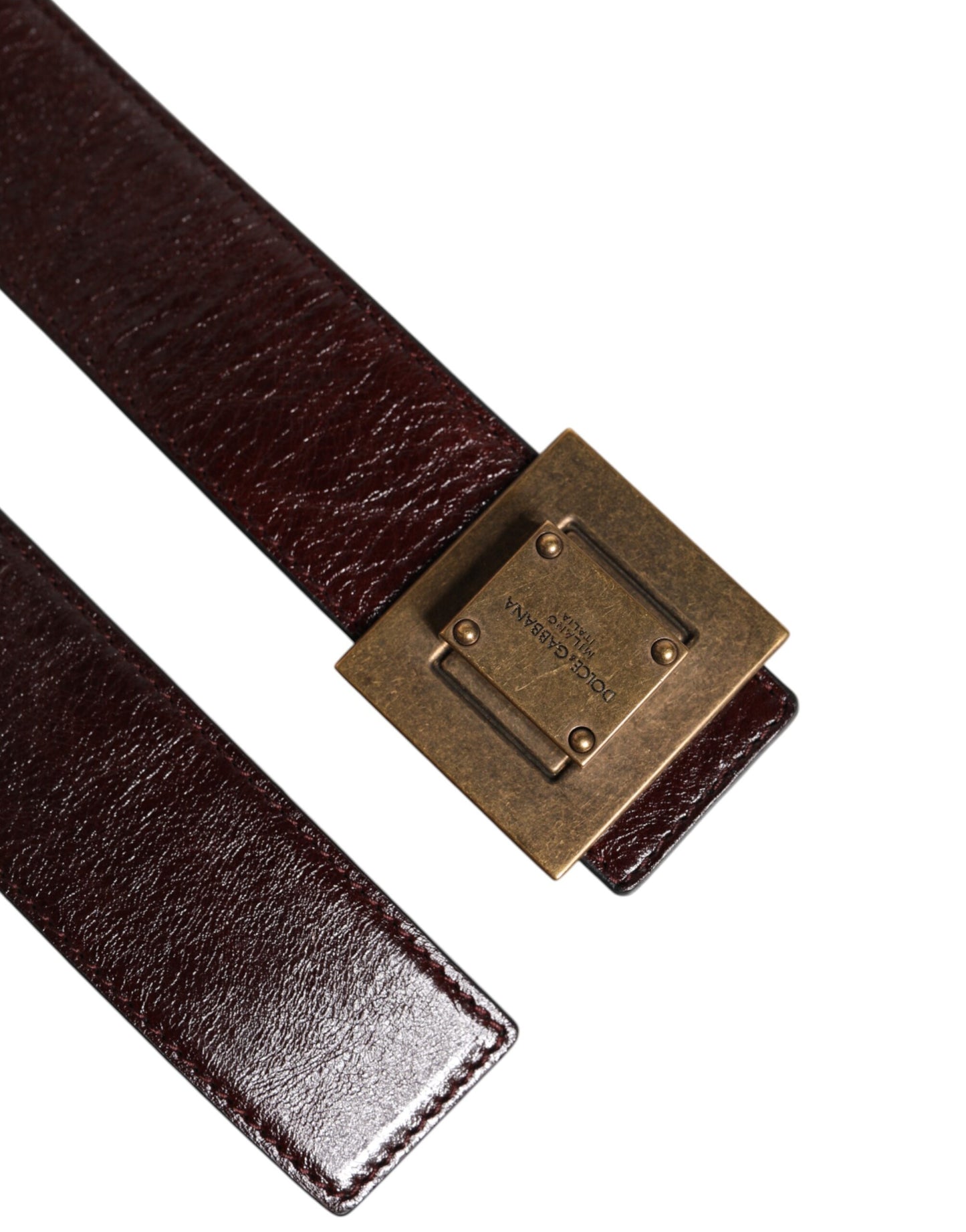 Ceinture classique Dolce & Gabbana en cuir marron avec boucle en métal doré