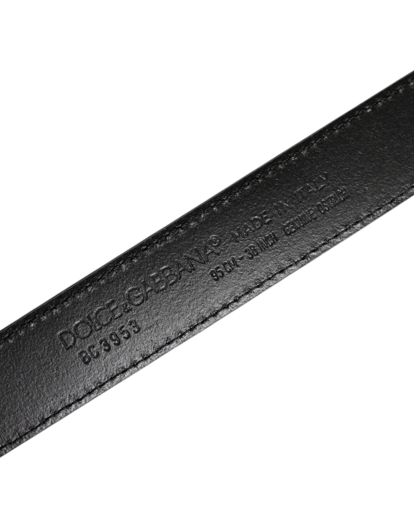 Ceinture Dolce & Gabbana en cuir d'autruche vert avec boucle en métal argenté