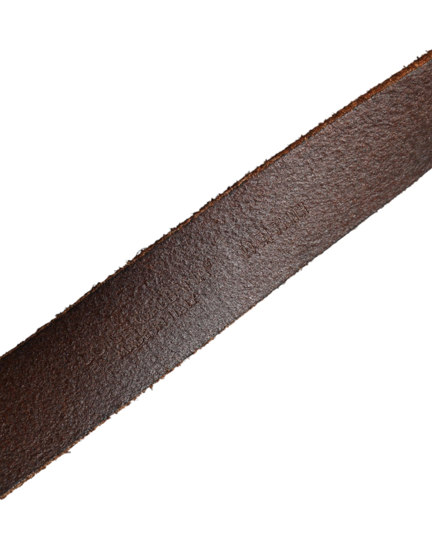 Ceinture Dolce & Gabbana en cuir marron avec boucle en métal doré