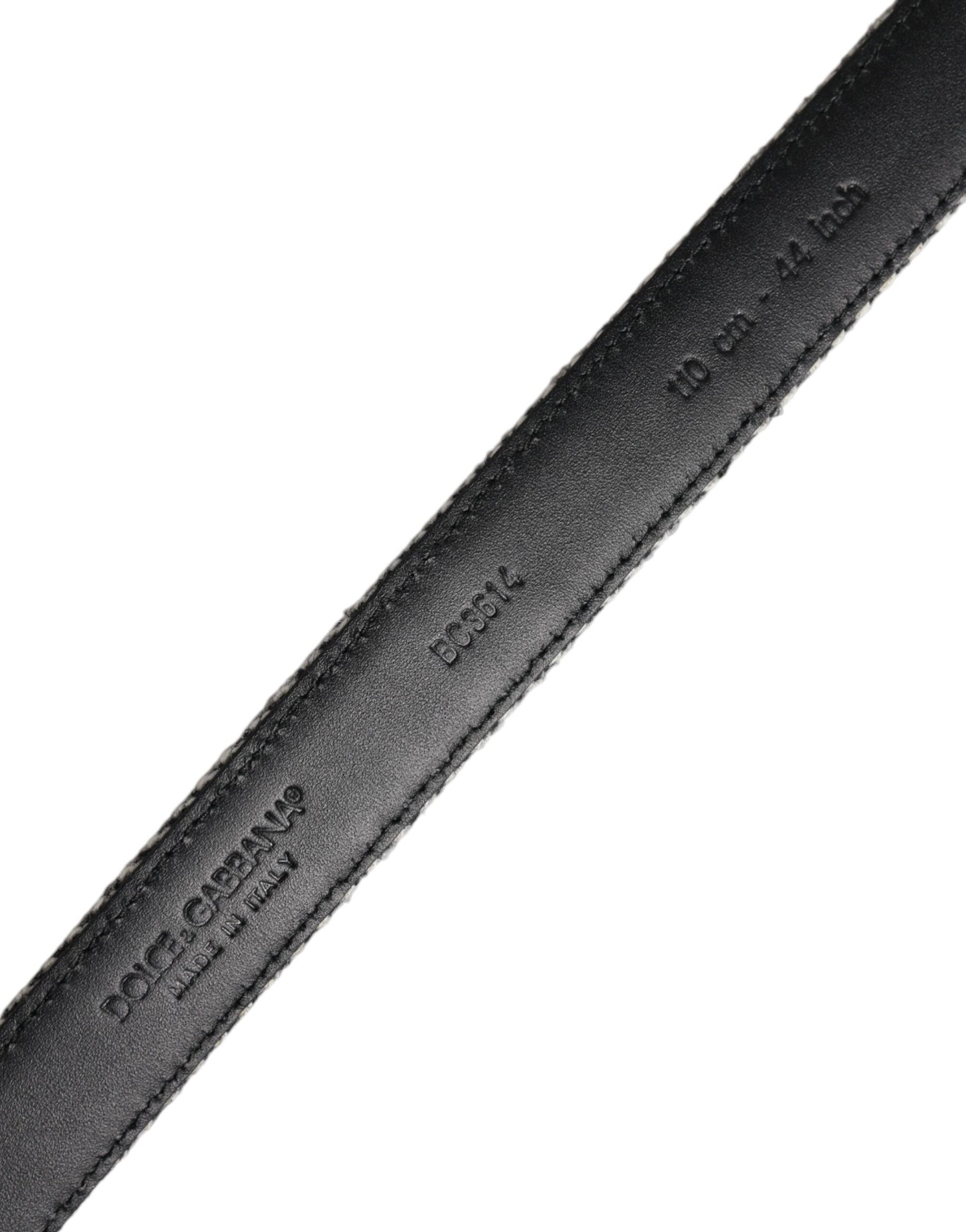 Ceinture Dolce & Gabbana à boucle en métal noir et blanc argenté