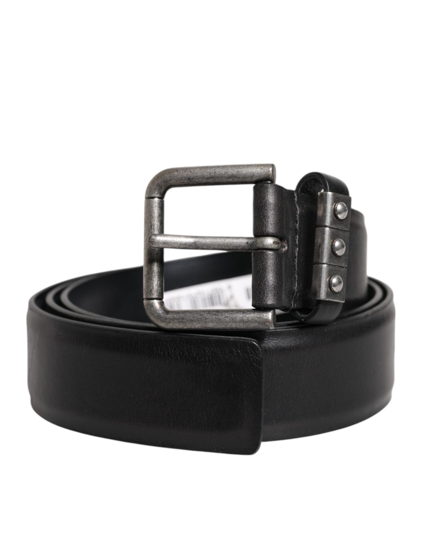 Ceinture classique en cuir noir avec boucle en métal Dolce & Gabbana
