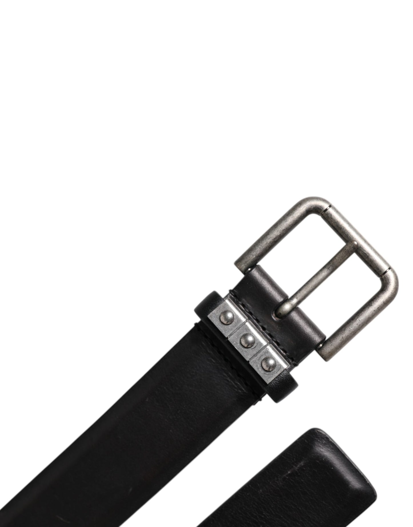 Ceinture classique en cuir noir avec boucle en métal Dolce & Gabbana