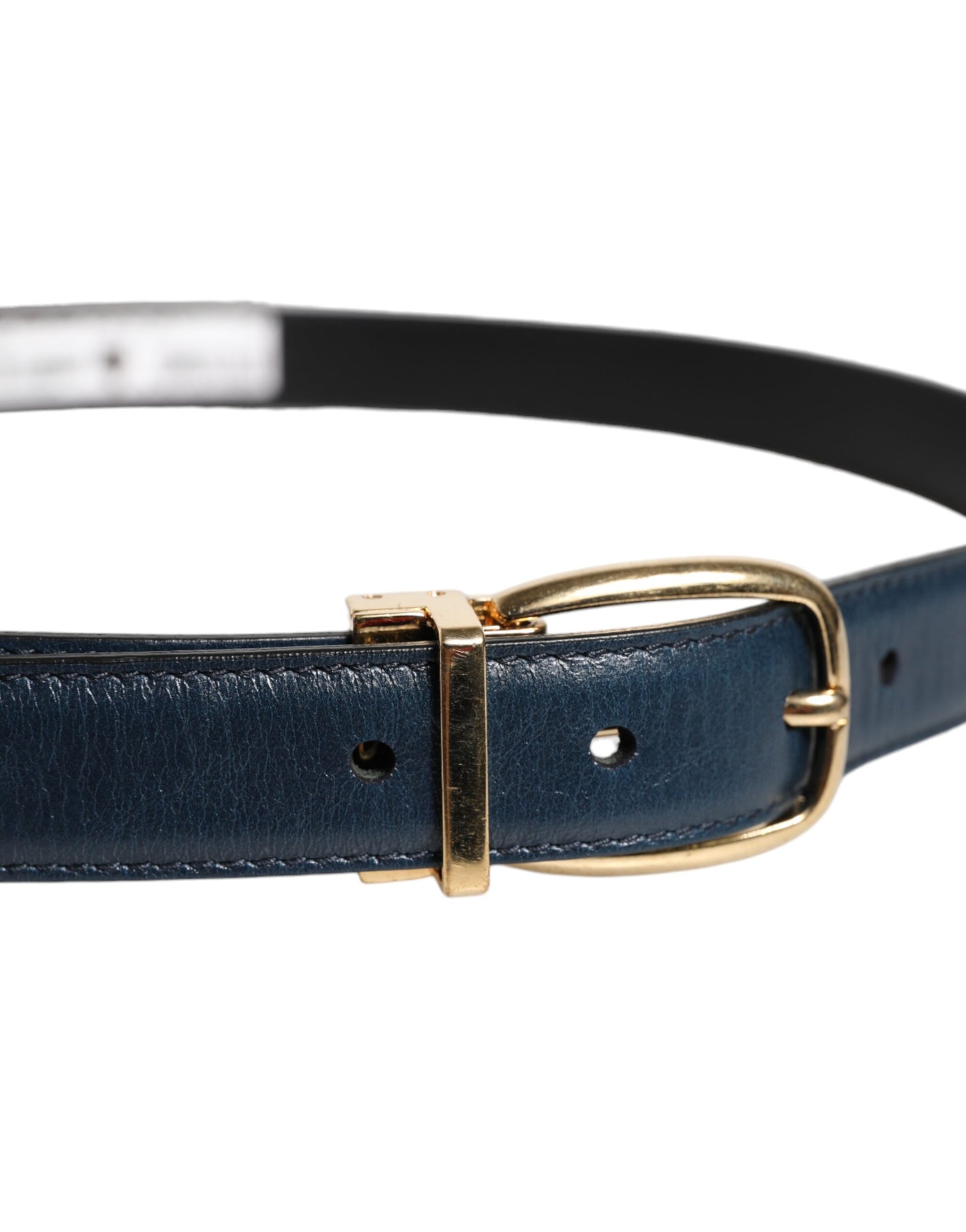 Ceinture classique en cuir bleu Dolce & Gabbana avec boucle en métal