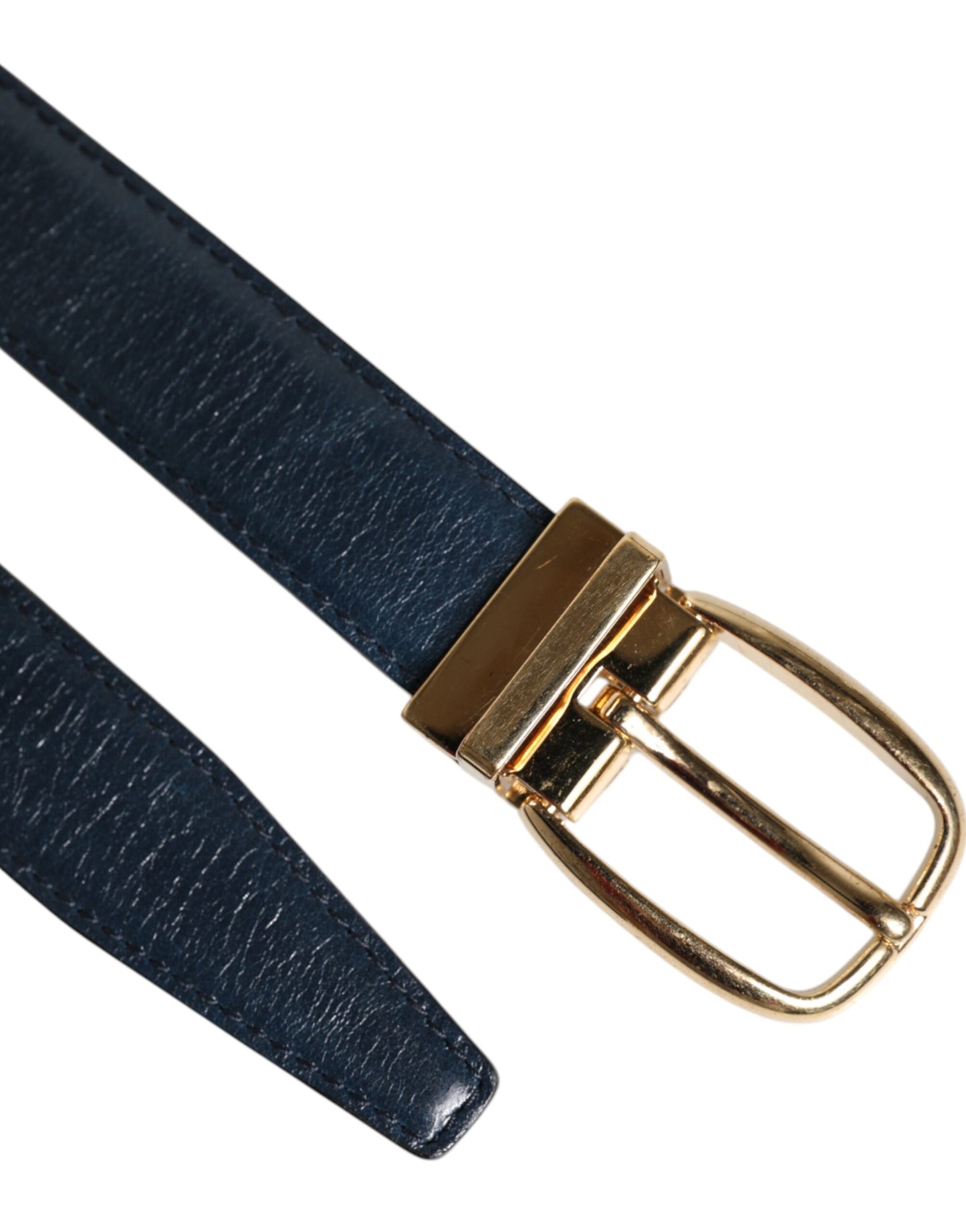 Ceinture classique en cuir bleu Dolce & Gabbana avec boucle en métal