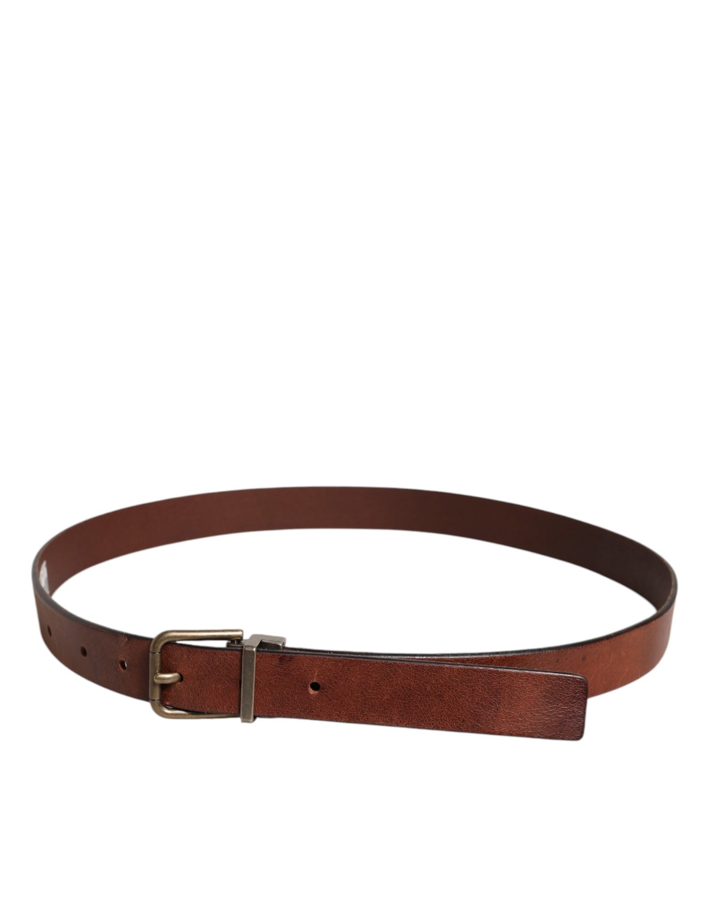 Ceinture classique Dolce & Gabbana en cuir marron avec boucle en métal