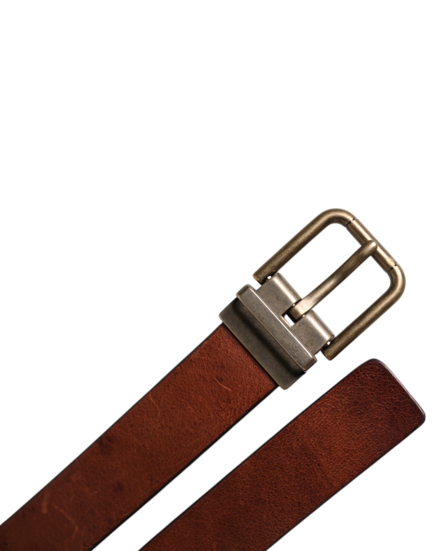 Ceinture classique Dolce & Gabbana en cuir marron avec boucle en métal
