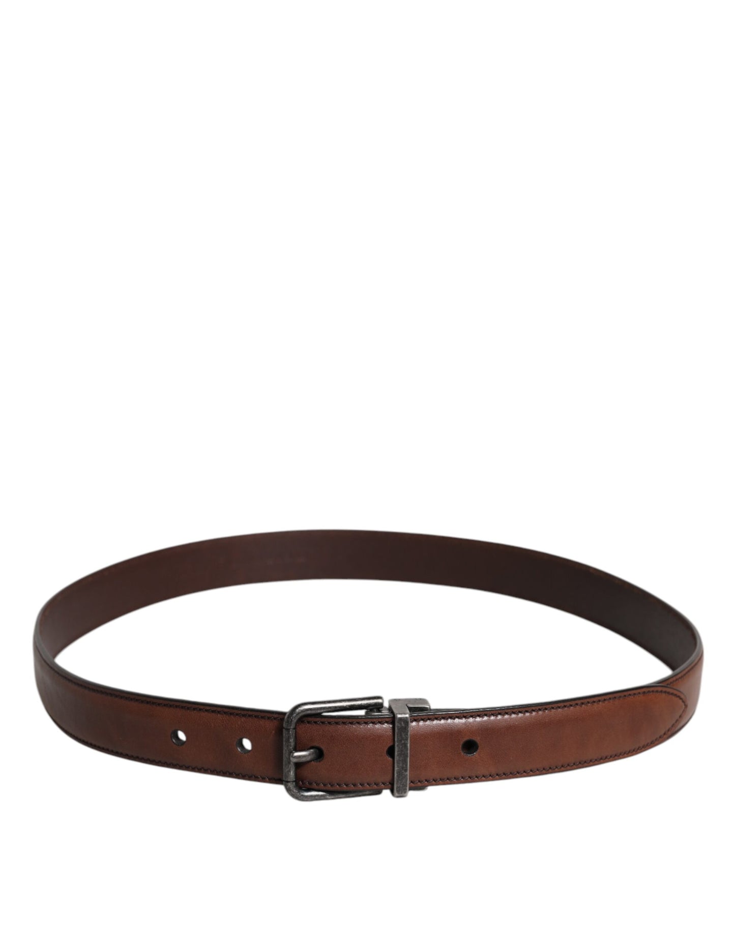 Ceinture classique Dolce & Gabbana en cuir marron avec boucle en métal
