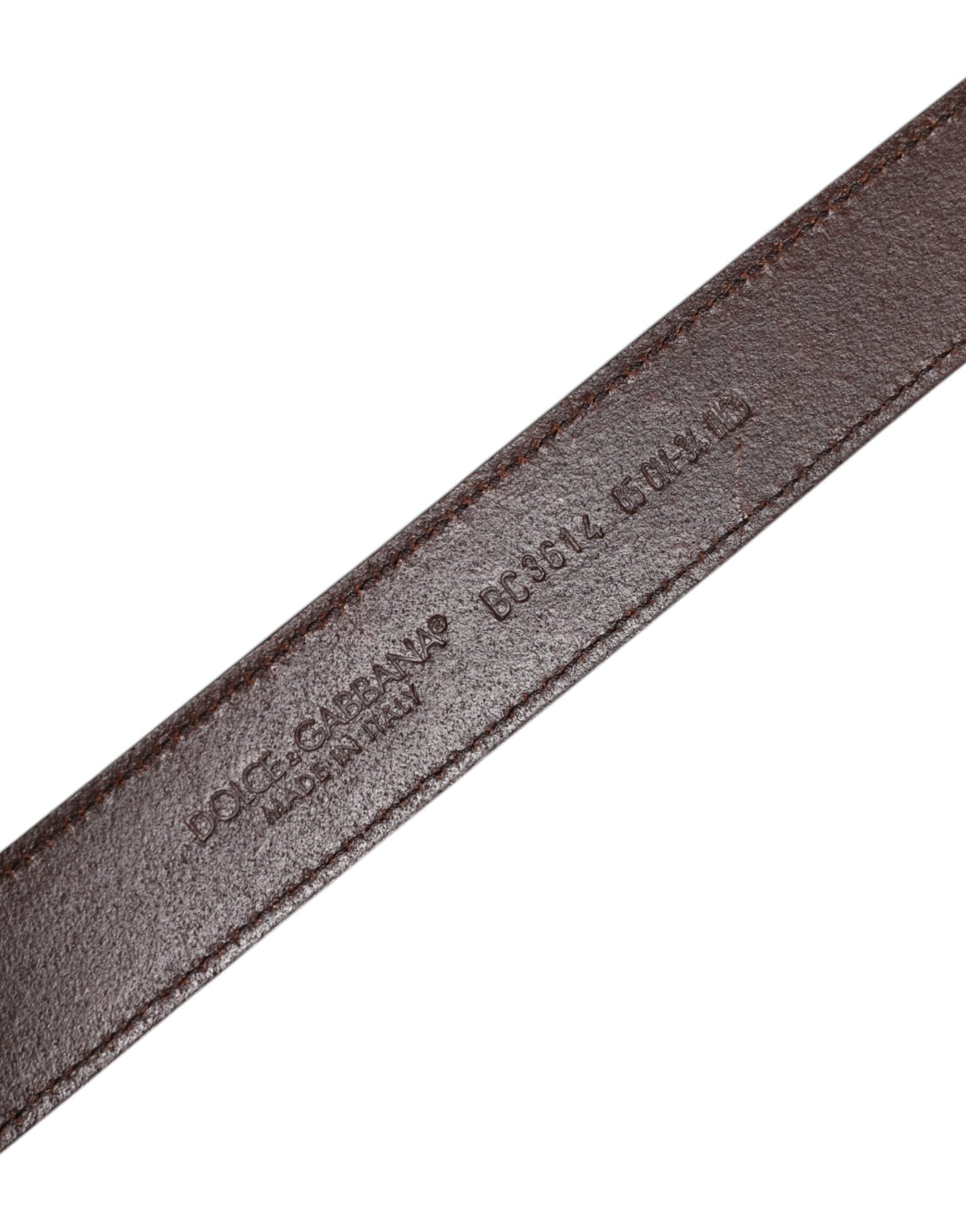 Ceinture classique Dolce & Gabbana en cuir marron avec boucle en métal