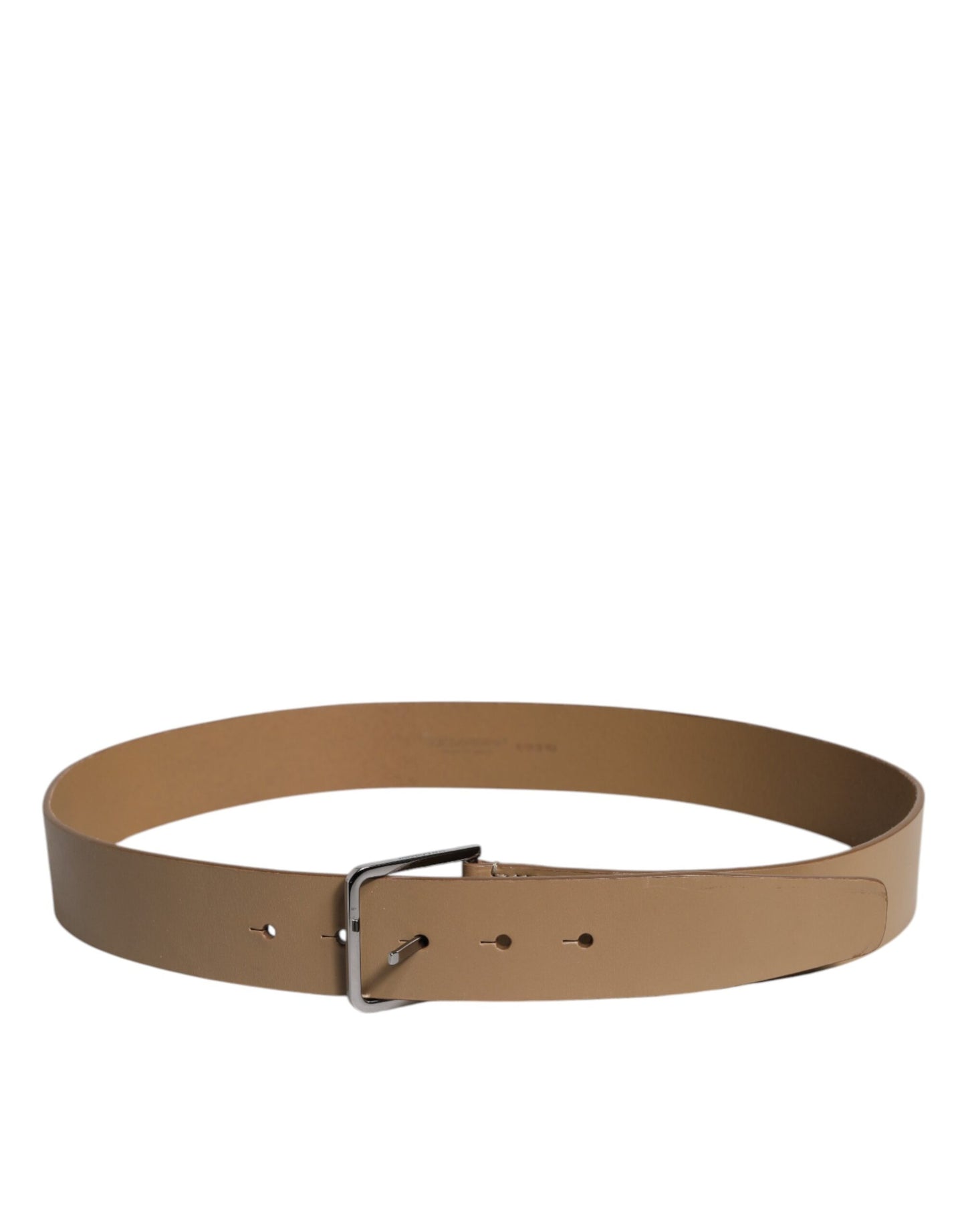 Ceinture classique en cuir marron Dolce & Gabbana avec boucle en métal et logo