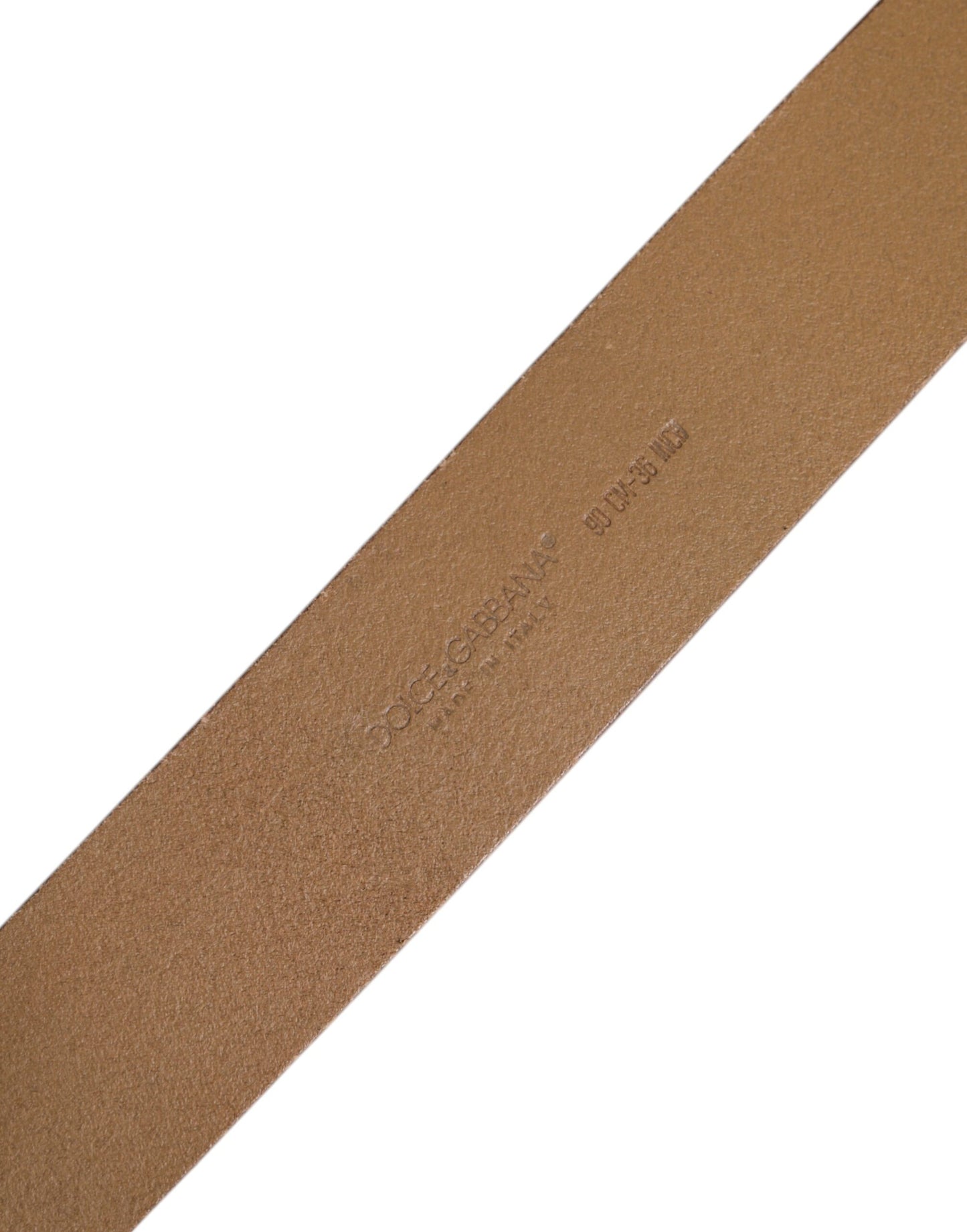 Ceinture classique en cuir marron Dolce & Gabbana avec boucle en métal et logo