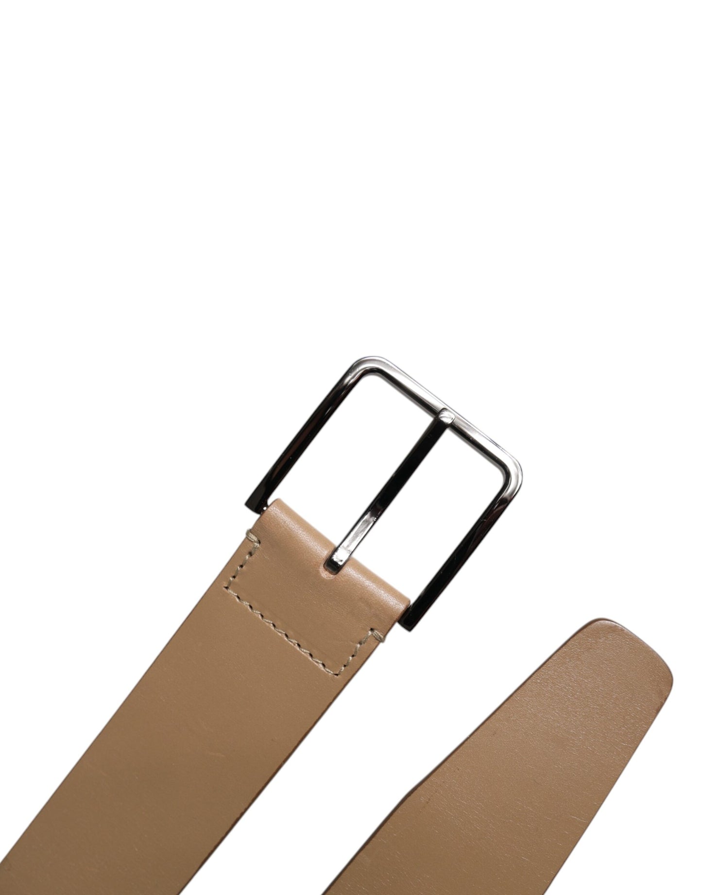 Ceinture classique en cuir marron Dolce & Gabbana avec boucle en métal et logo