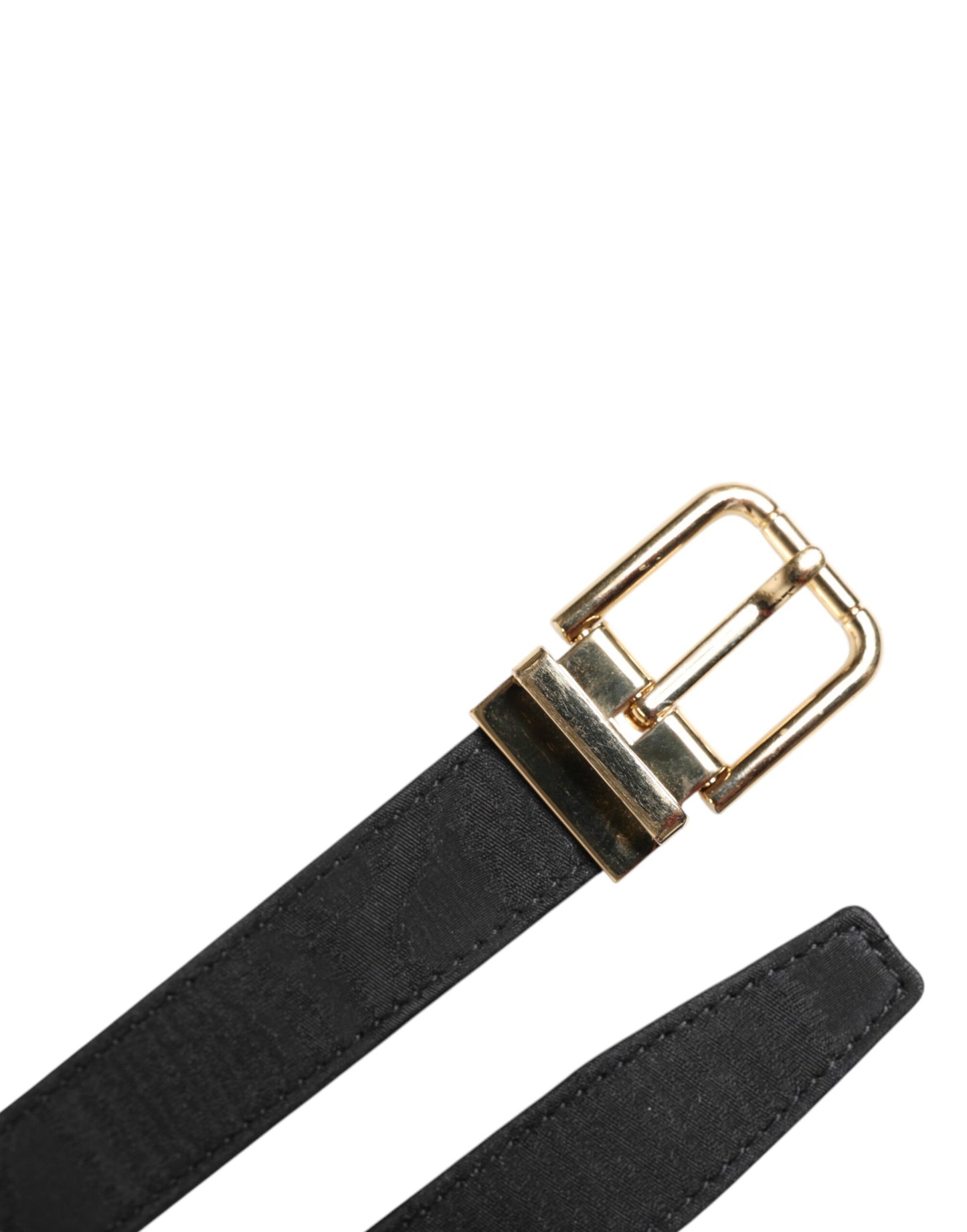 Ceinture classique noire à boucle logo en métal doré Dolce & Gabbana