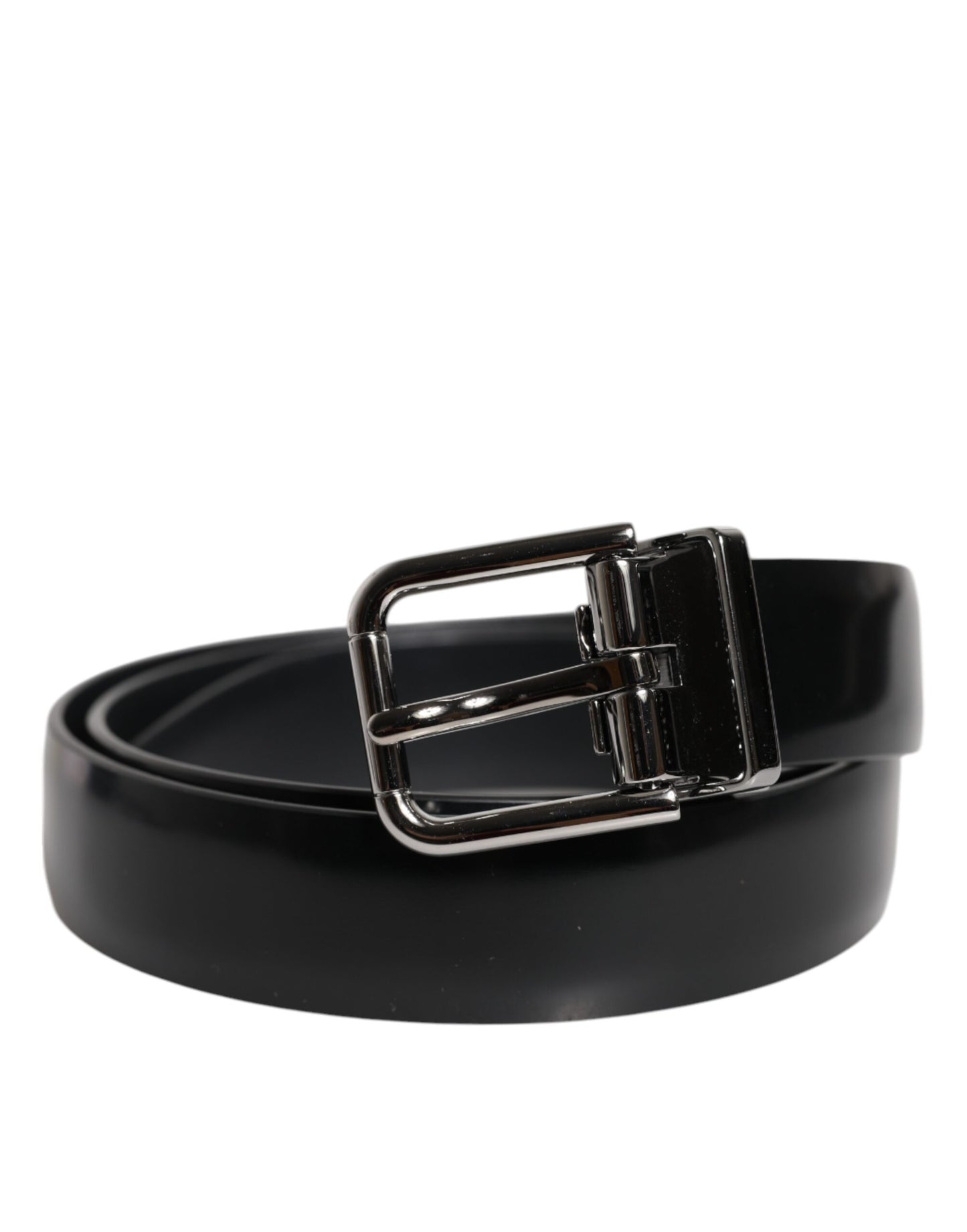 Ceinture classique à boucle en cuir noir uni Dolce & Gabbana