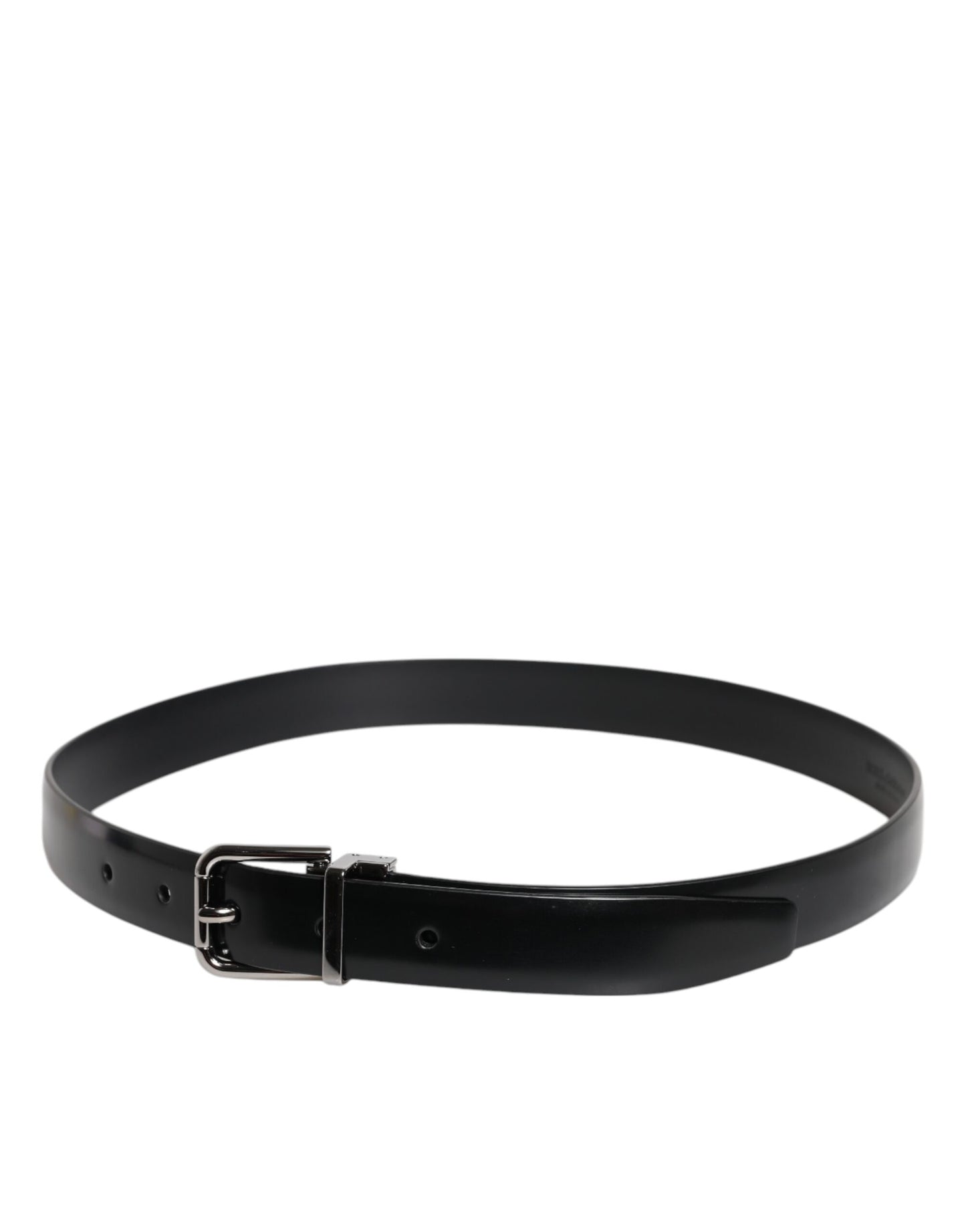 Ceinture classique à boucle en cuir noir uni Dolce & Gabbana