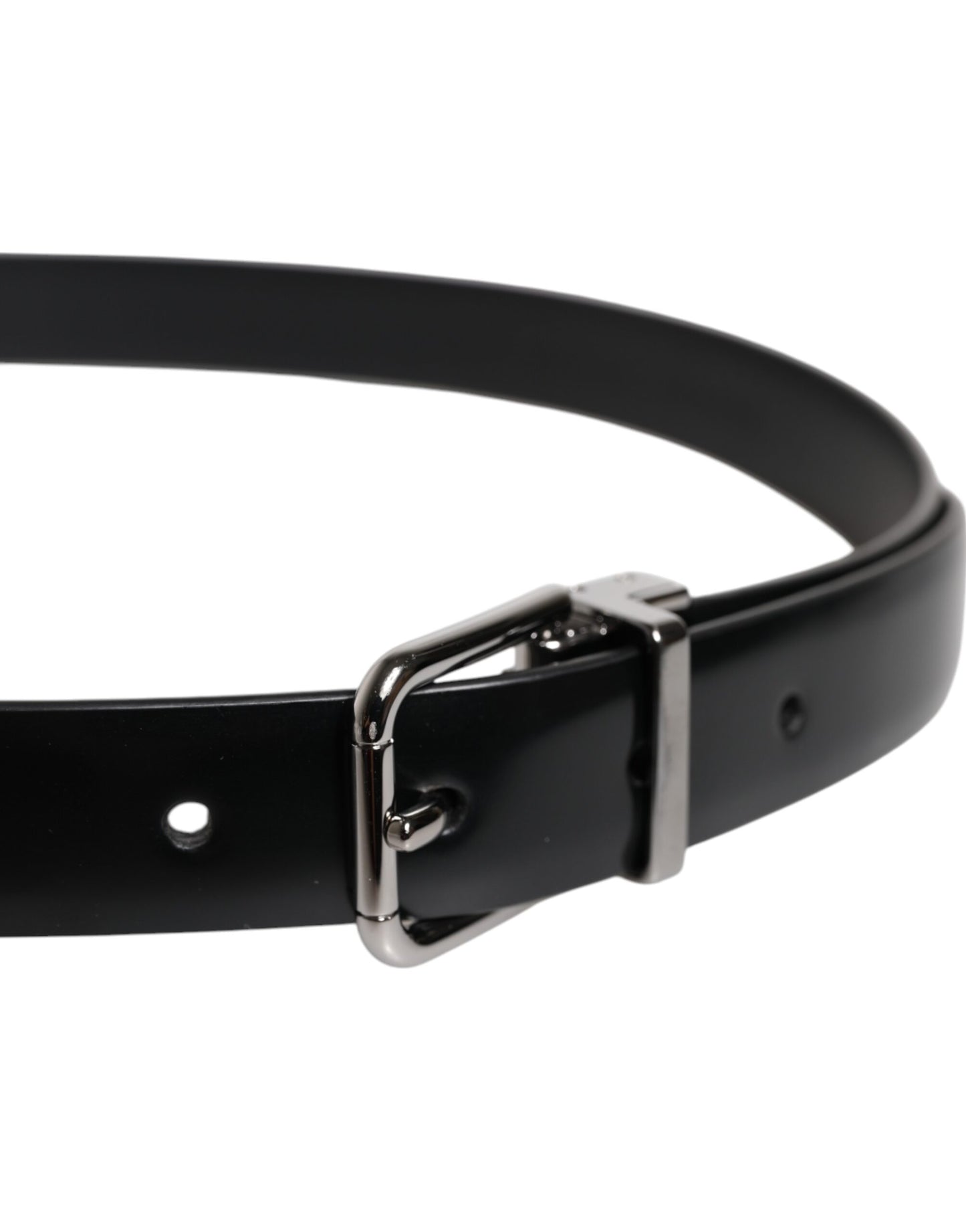 Ceinture classique à boucle en cuir noir uni Dolce & Gabbana