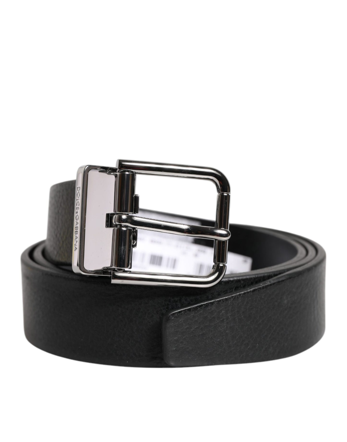Ceinture classique en cuir noir Dolce & Gabbana avec boucle en métal