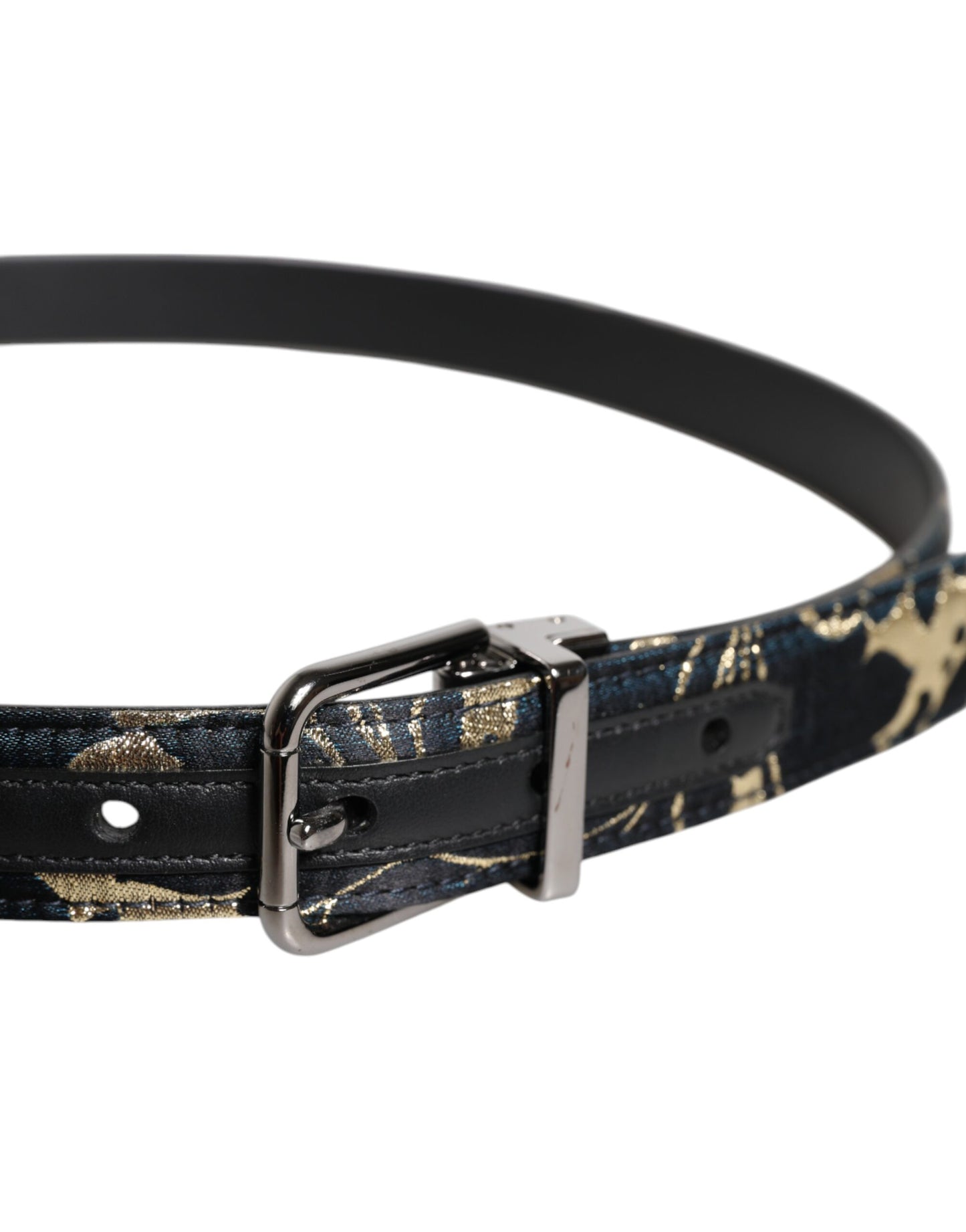 Ceinture à boucle logo en cuir jacquard multicolore Dolce & Gabbana