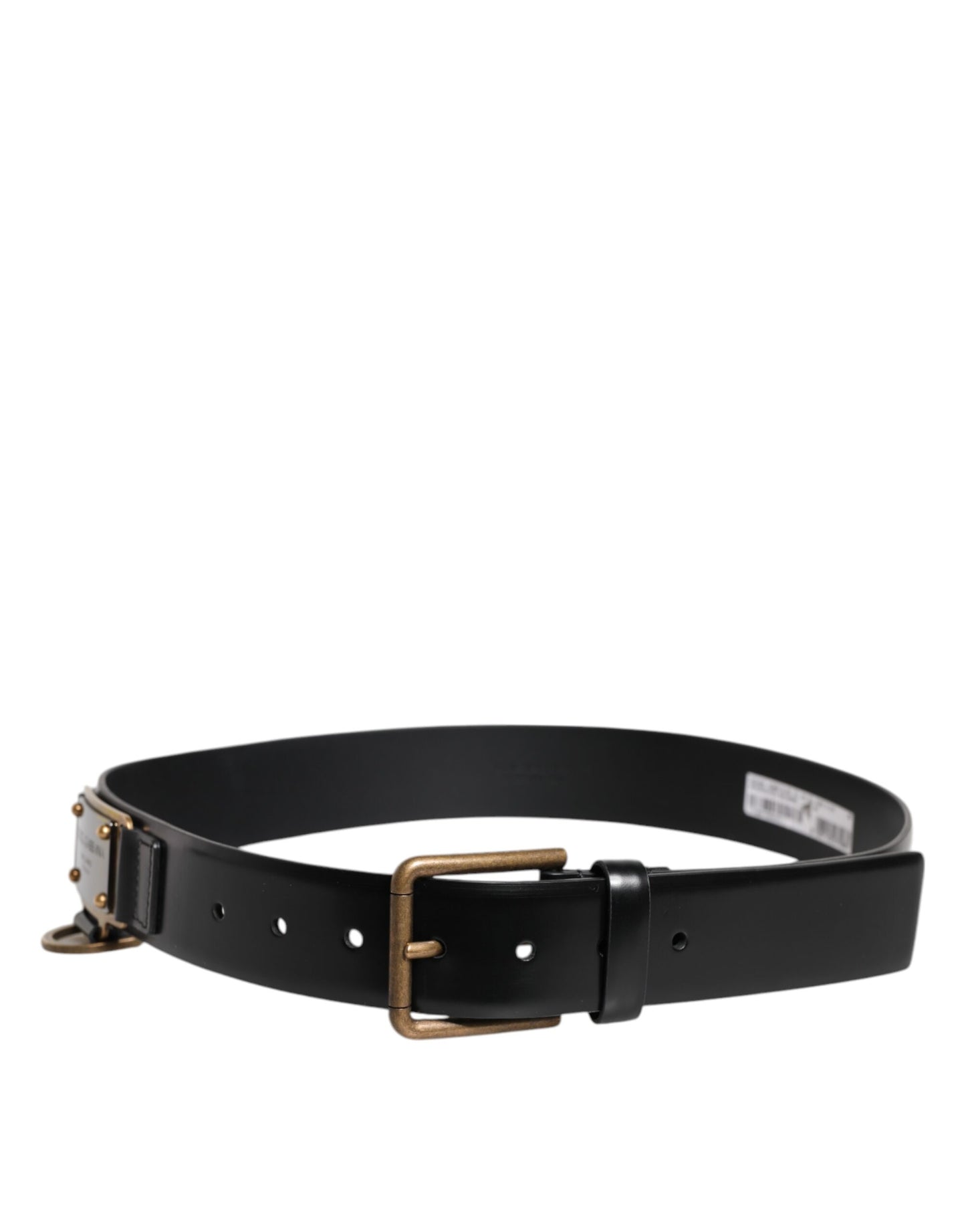 Ceinture à boucle en cuir noir Dolce & Gabbana avec logo DG