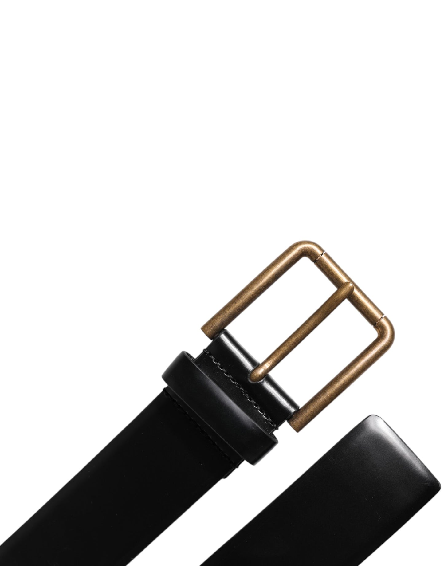 Ceinture à boucle en cuir noir Dolce & Gabbana avec logo DG