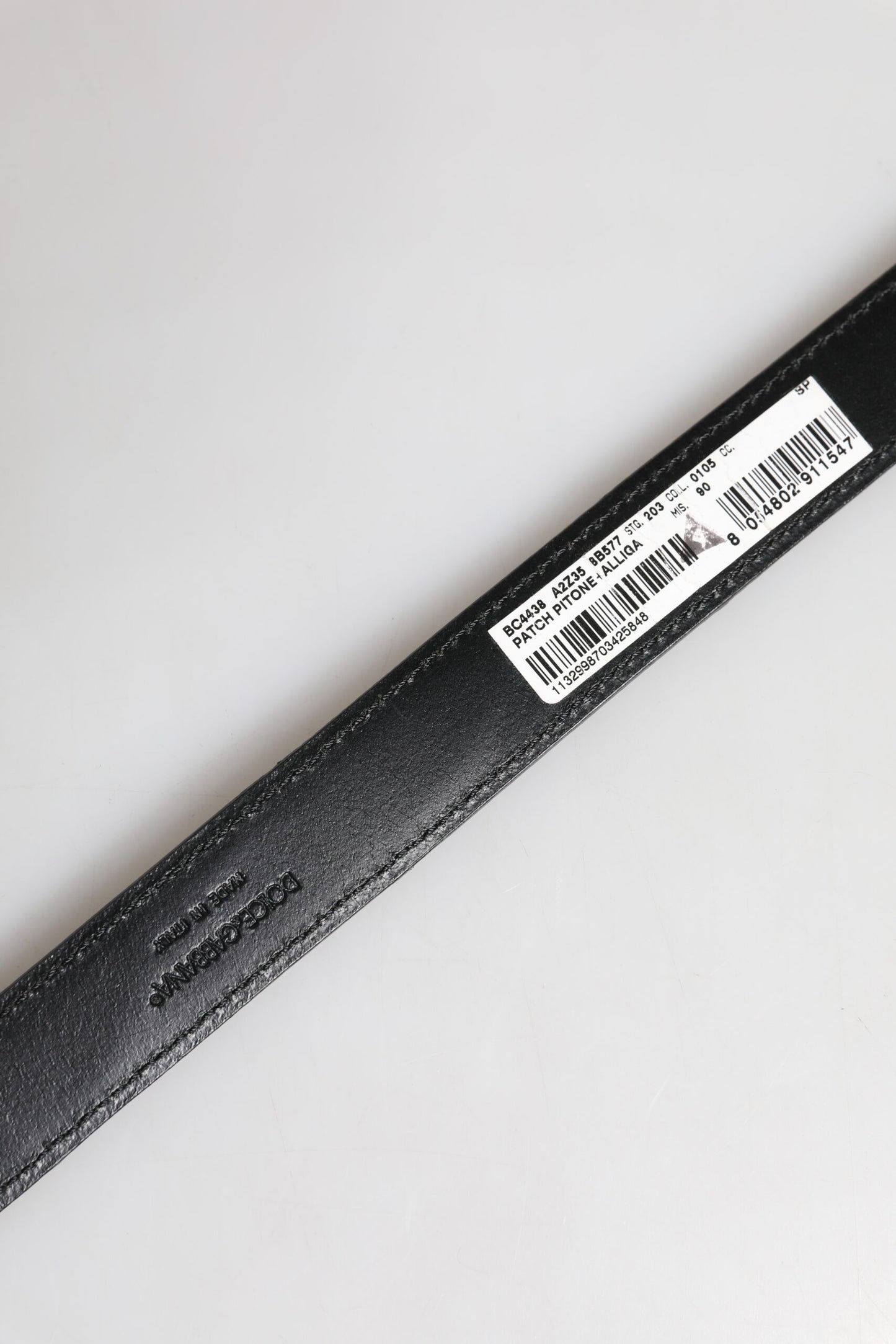 Ceinture Dolce & Gabbana en cuir exotique noir avec boucle en métal et logo