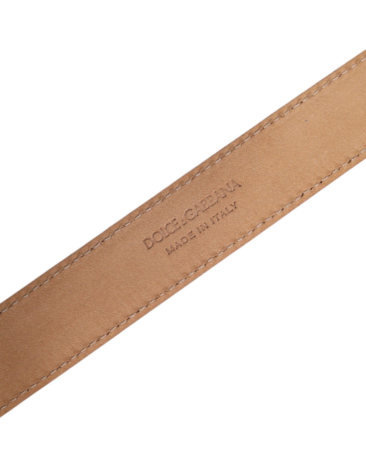 Ceinture Dolce & Gabbana en cuir jaune métallisé avec boucle et logo en métal