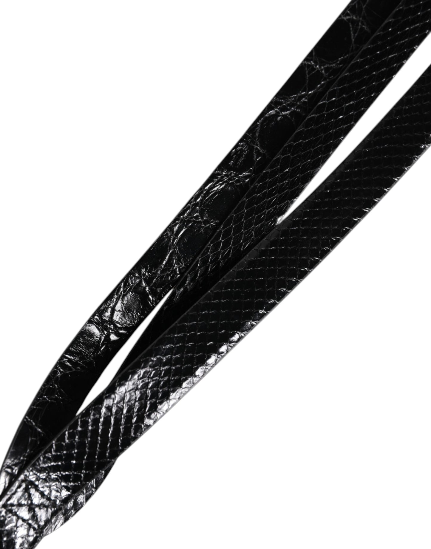 Ceinture classique en cuir noir Dolce & Gabbana avec boucle en métal et logo