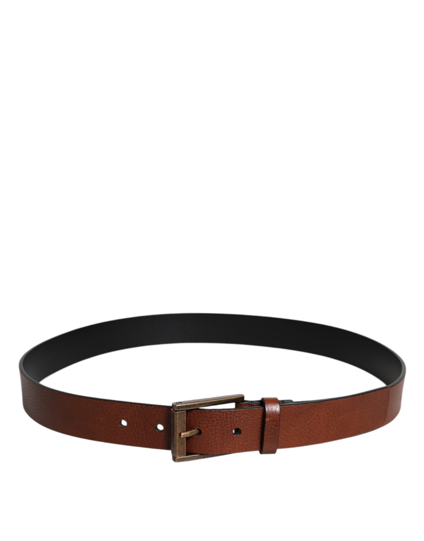 Ceinture classique à boucle métallique en cuir de veau marron Dolce & Gabbana