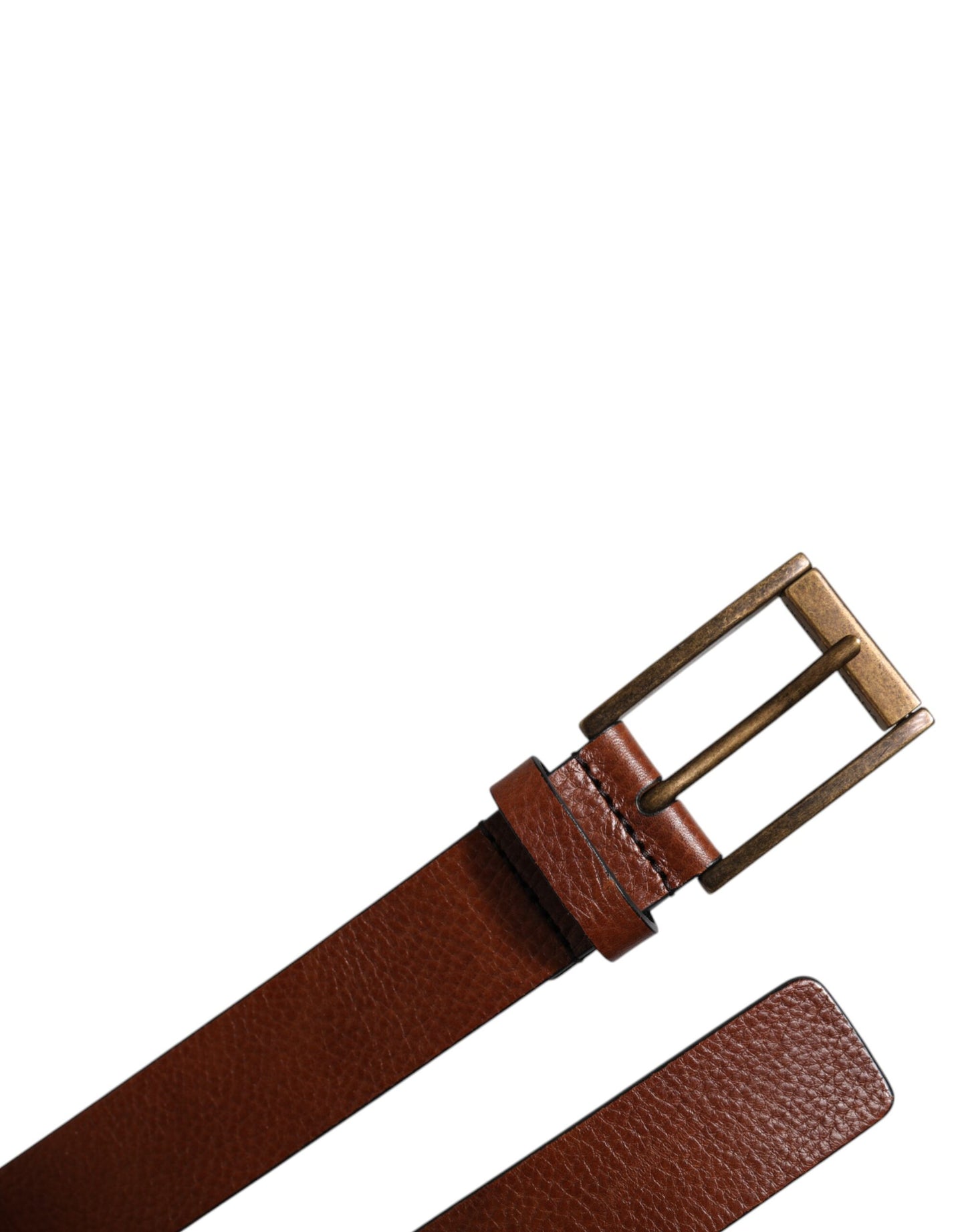 Ceinture classique à boucle métallique en cuir de veau marron Dolce & Gabbana