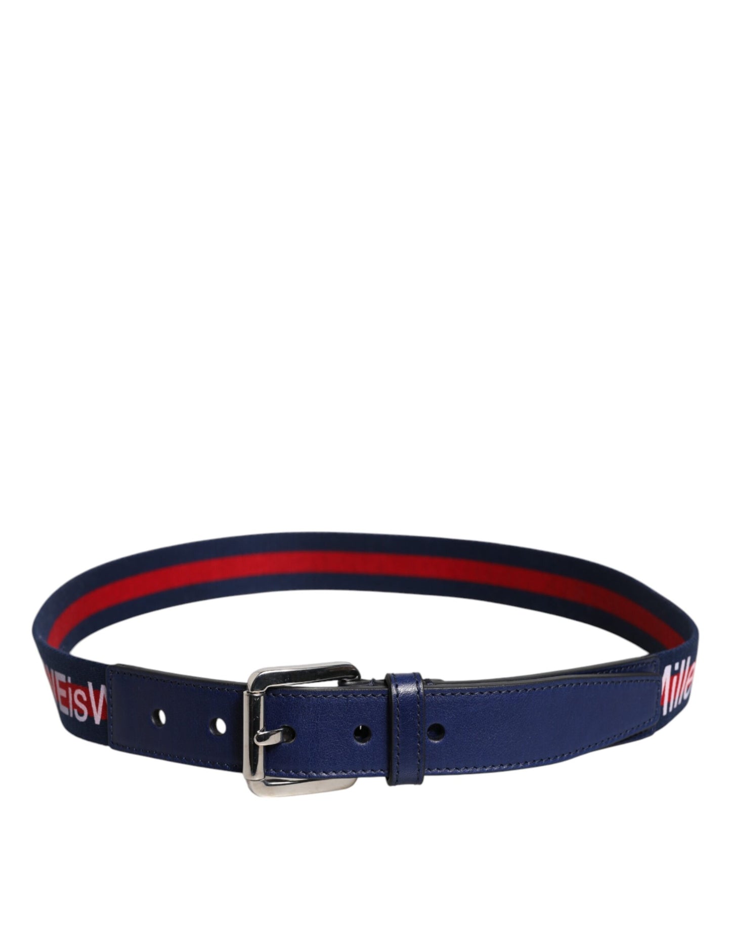 Ceinture Dolce & Gabbana en coton bleu et cuir imprimé avec boucle en métal